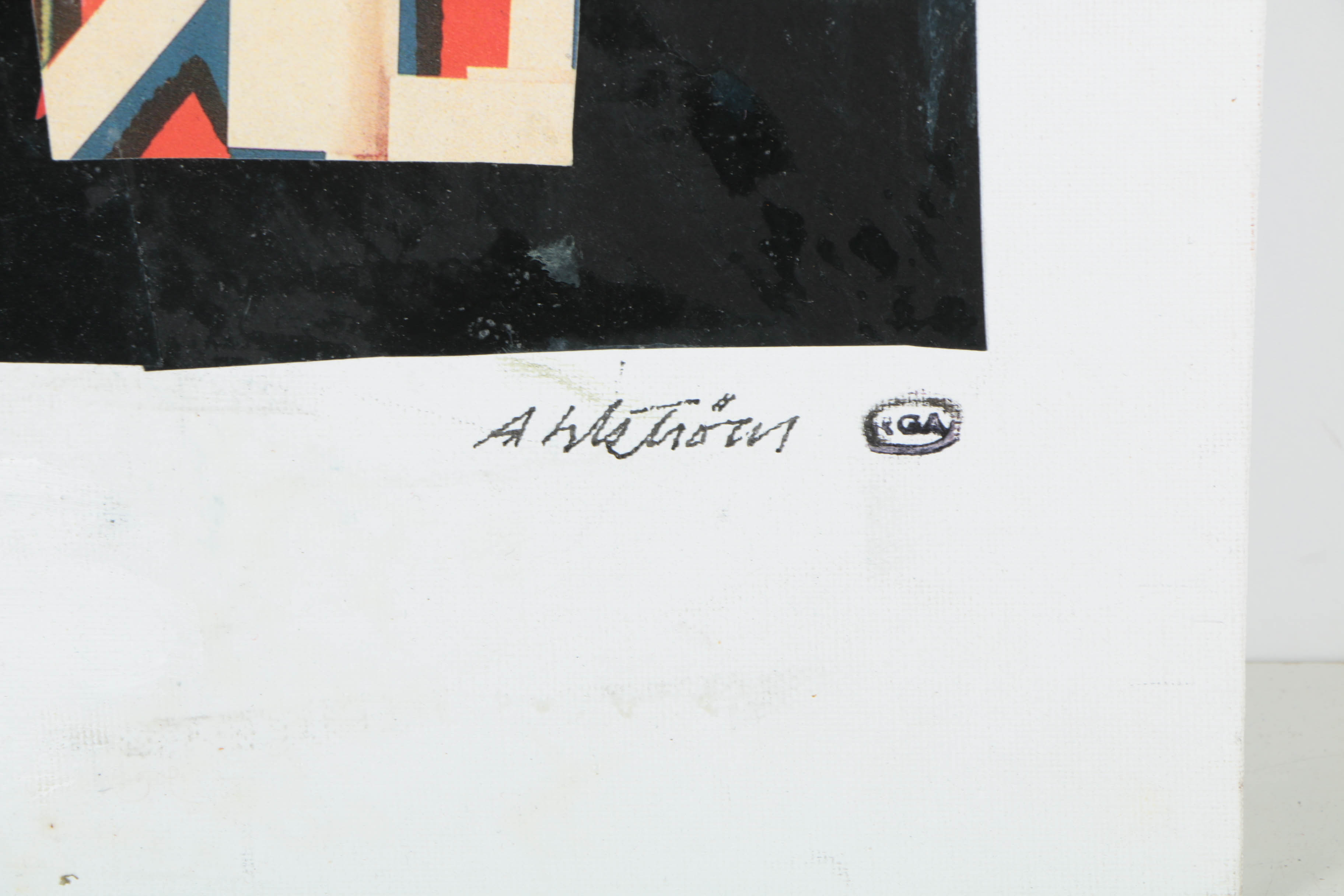 Assortment of Ronald Ahlström Abstract Mixed Media Compositions on Canvas Boards