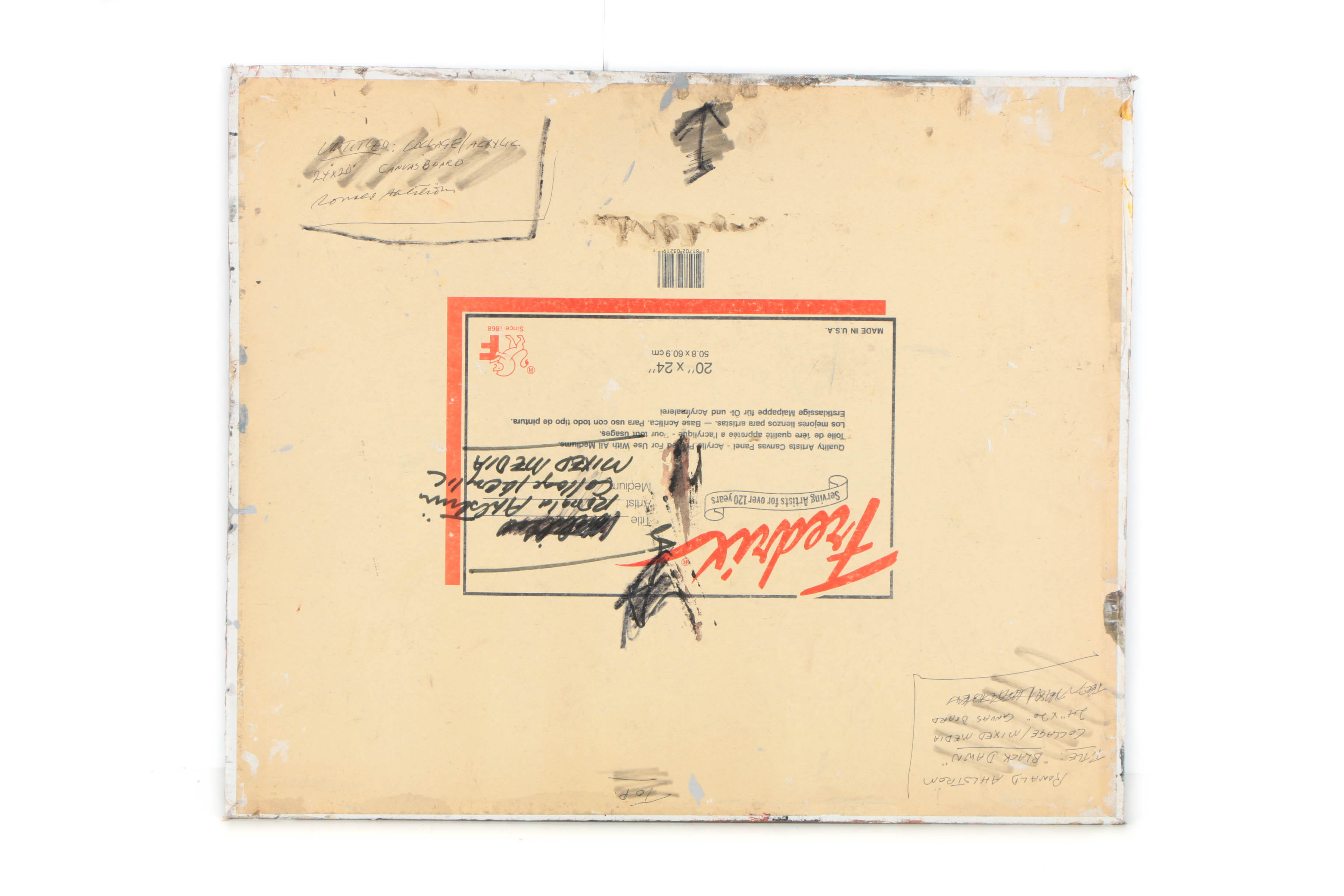 Ronald Ahlström Assorted Mixed Media Collages on Canvas Board "Untitled"