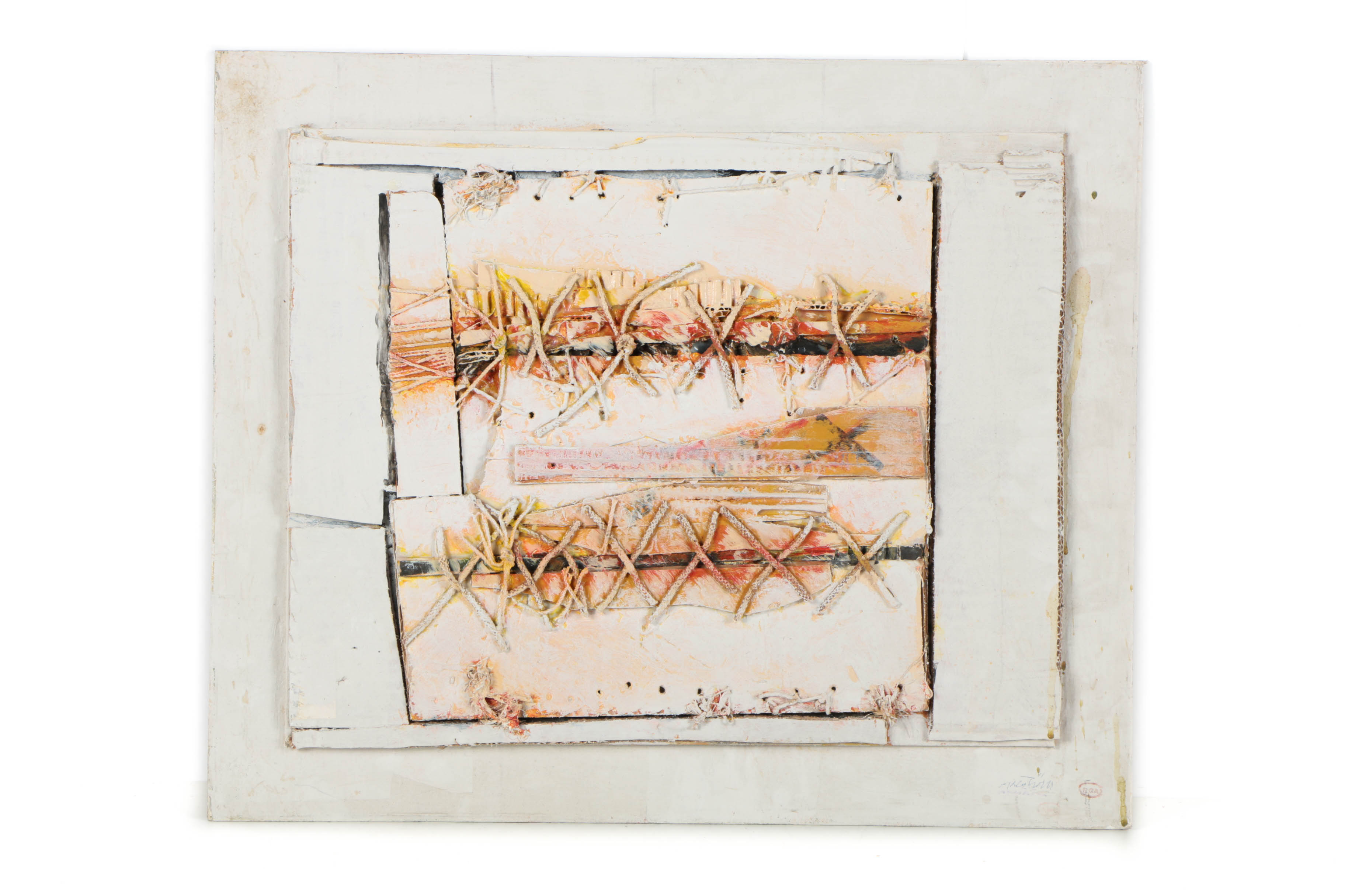 Ronald Ahlström Assorted Mixed Media Collages on Canvas Board "Untitled"