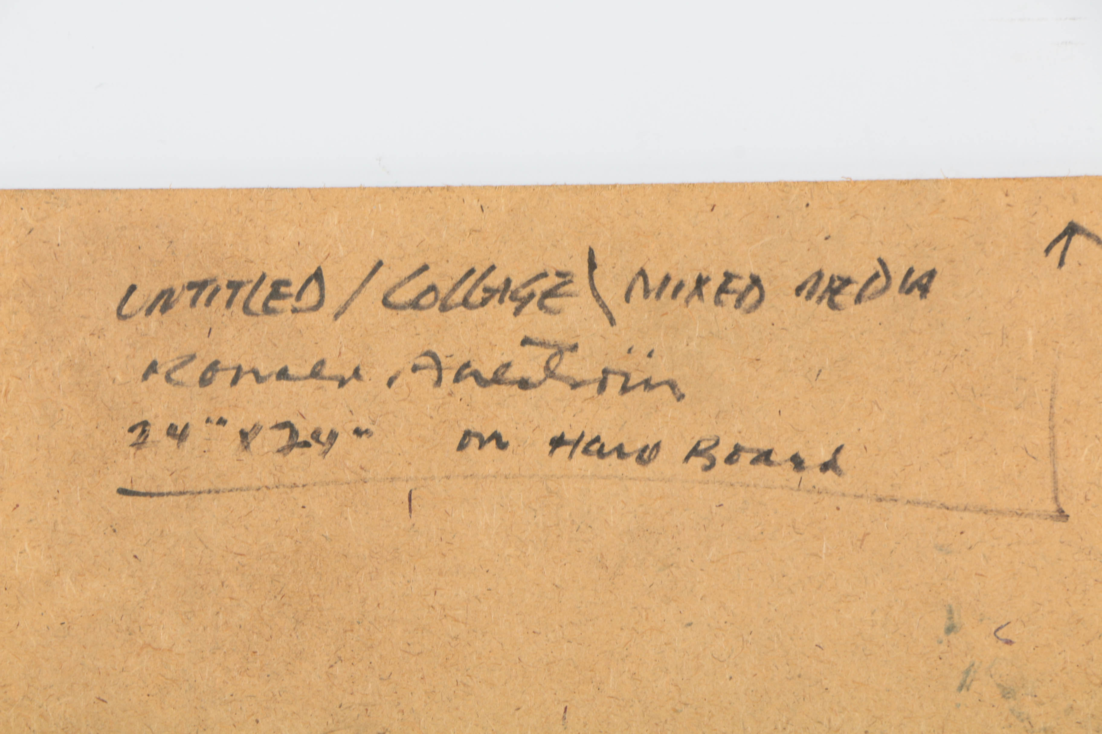 Pair of Ronald Ahlström Mixed Media Collage on Board Abstract Compositions