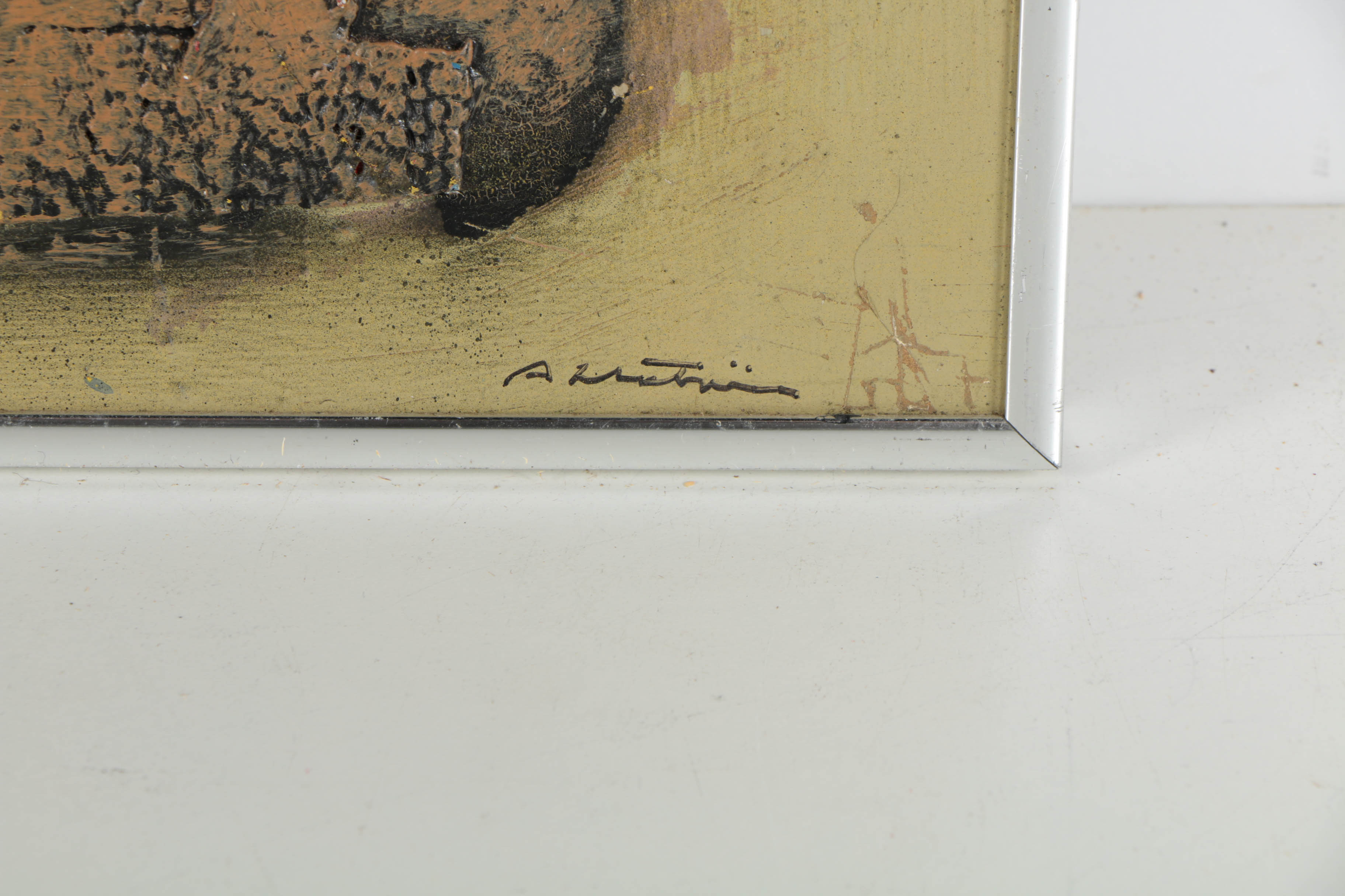 Ronald Ahlström Mixed Media Collage on Board "Untitled"