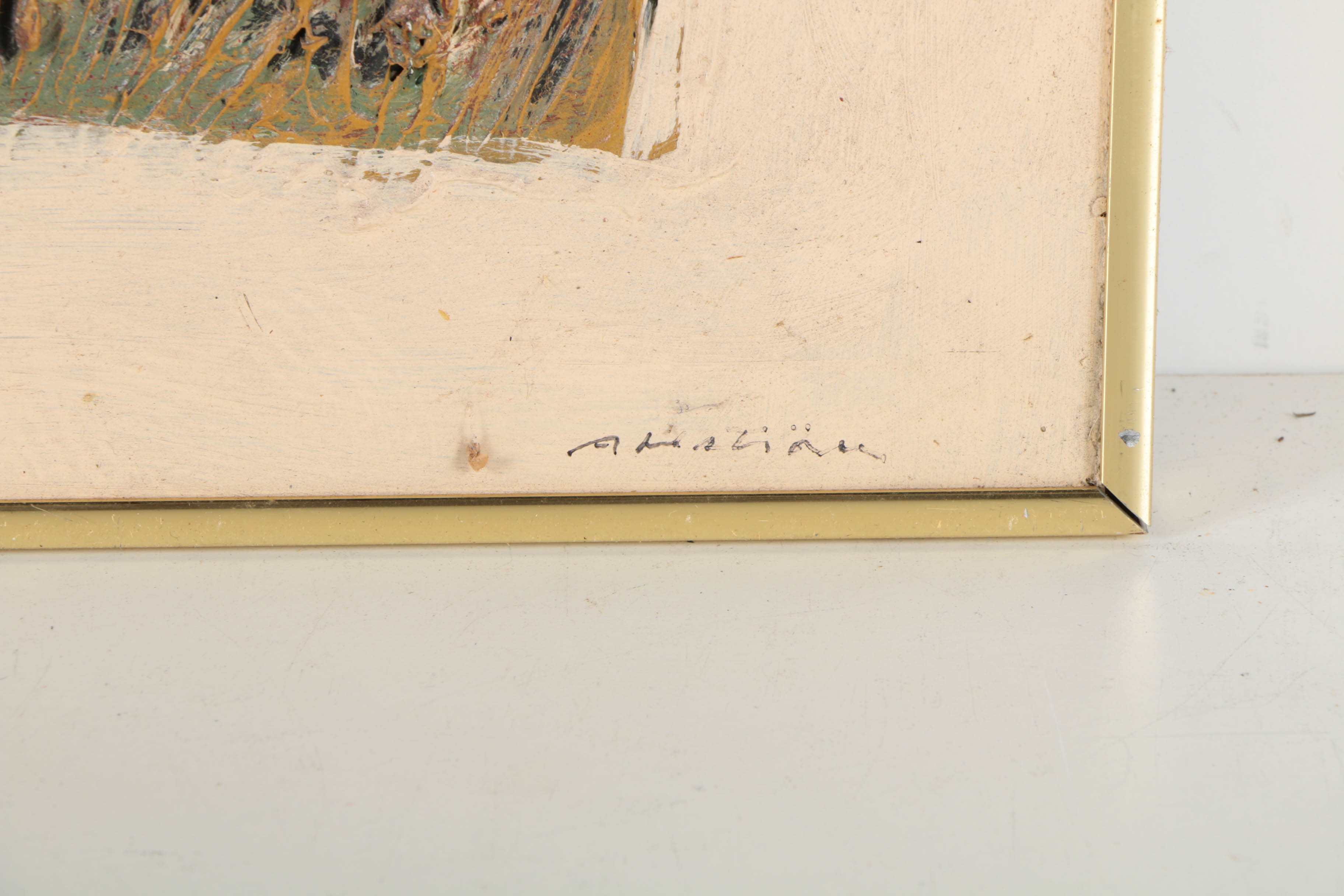 Ronald Ahlström Mixed Media Collage on Board "Untitled"