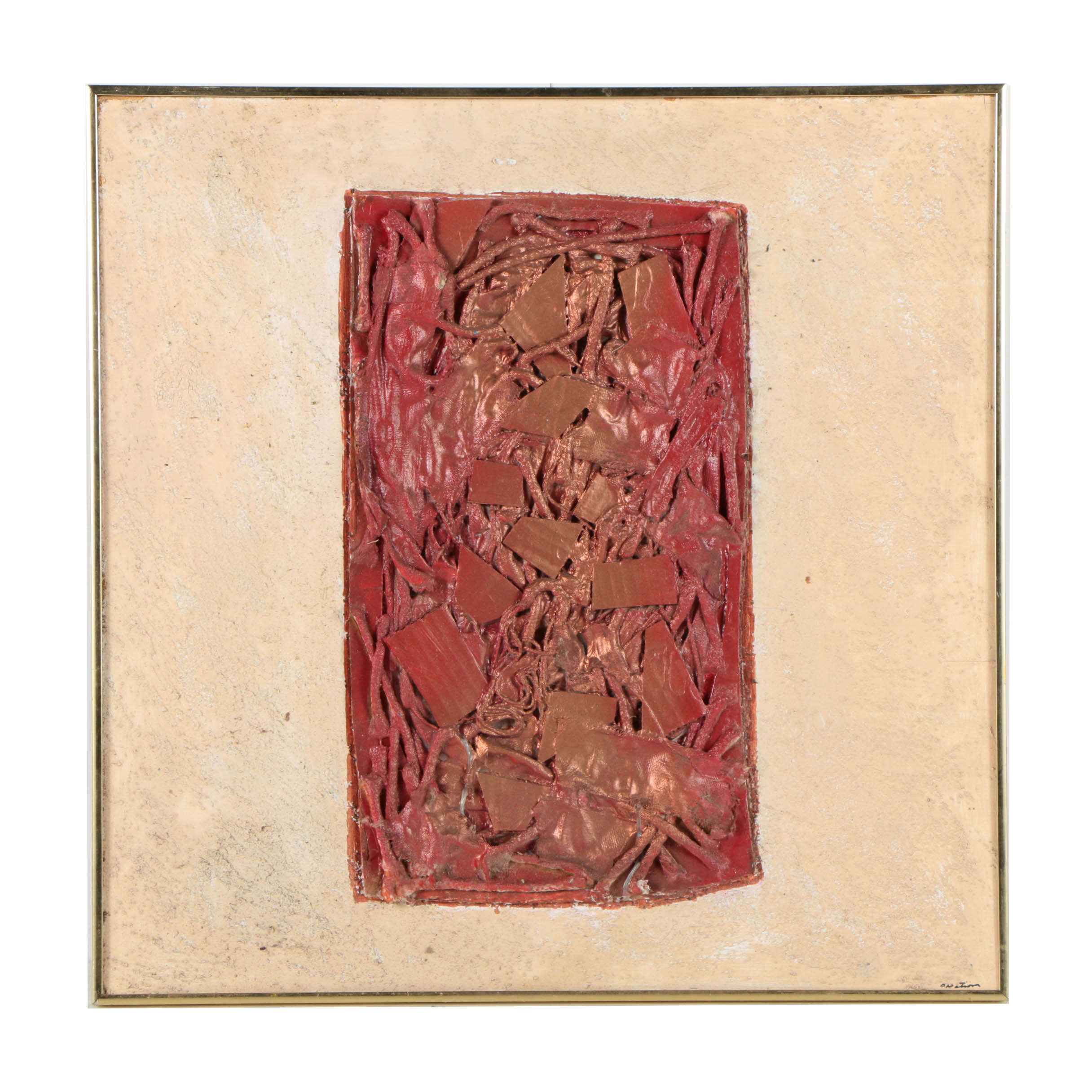 Ronald Ahlström Mixed Media Collage on Board "Untitled"