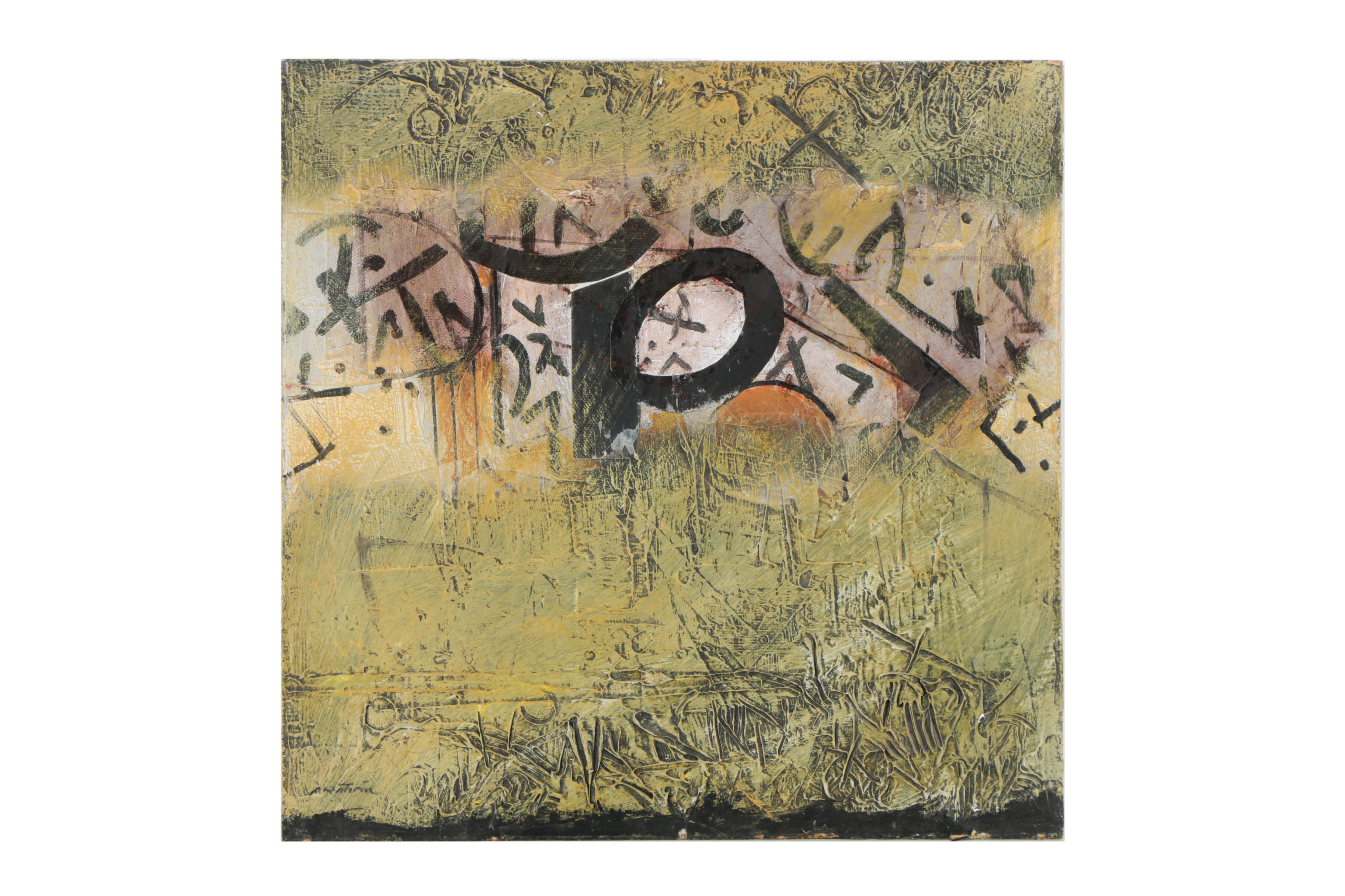 Pair of Ronald Ahlström Mixed Media Collage on Board Abstract Compositions