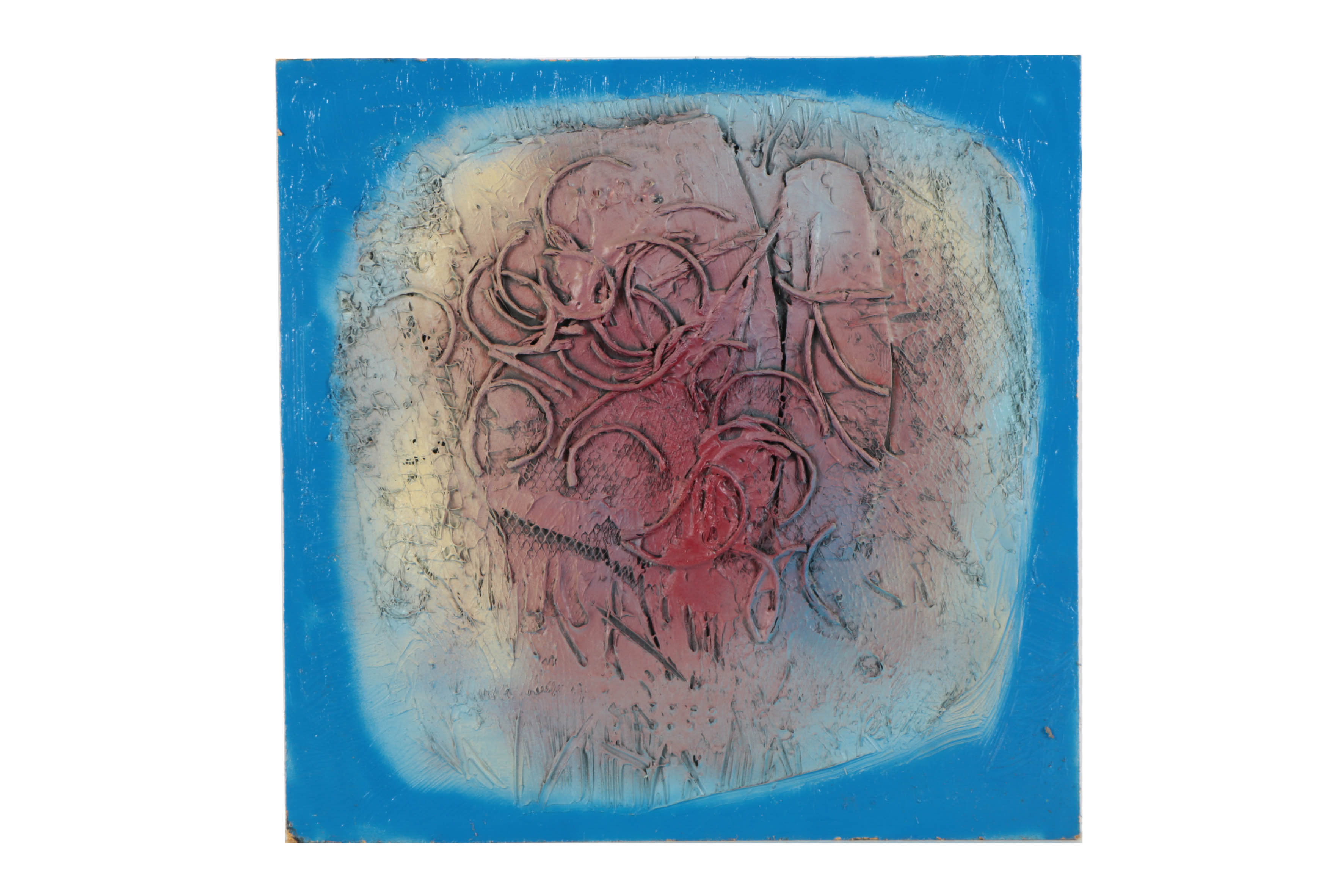 Pair of Ronald Ahlström Mixed Media Collage on Board Abstract Compositions