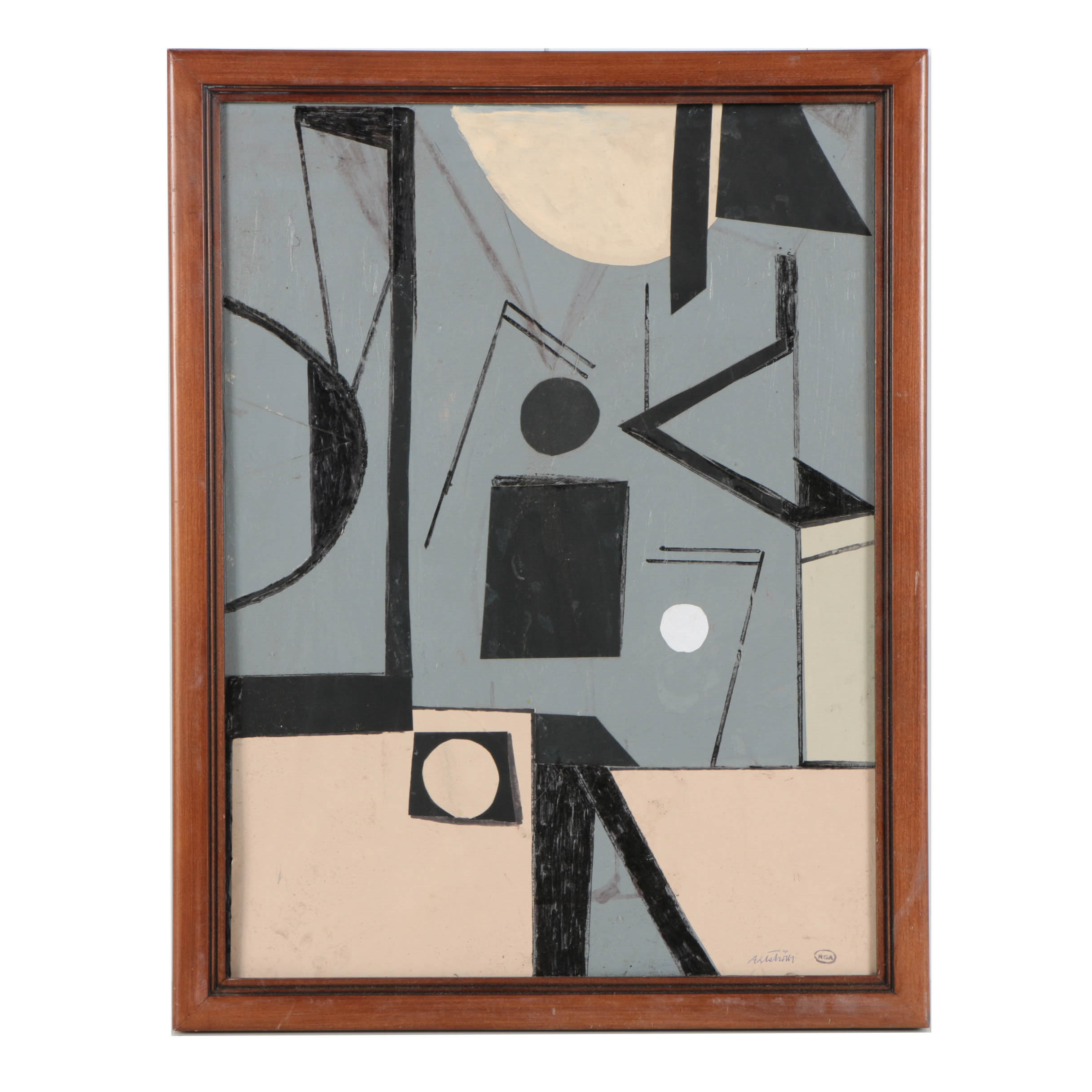 Ronald Ahlström Mixed Media on Board "Untitled"