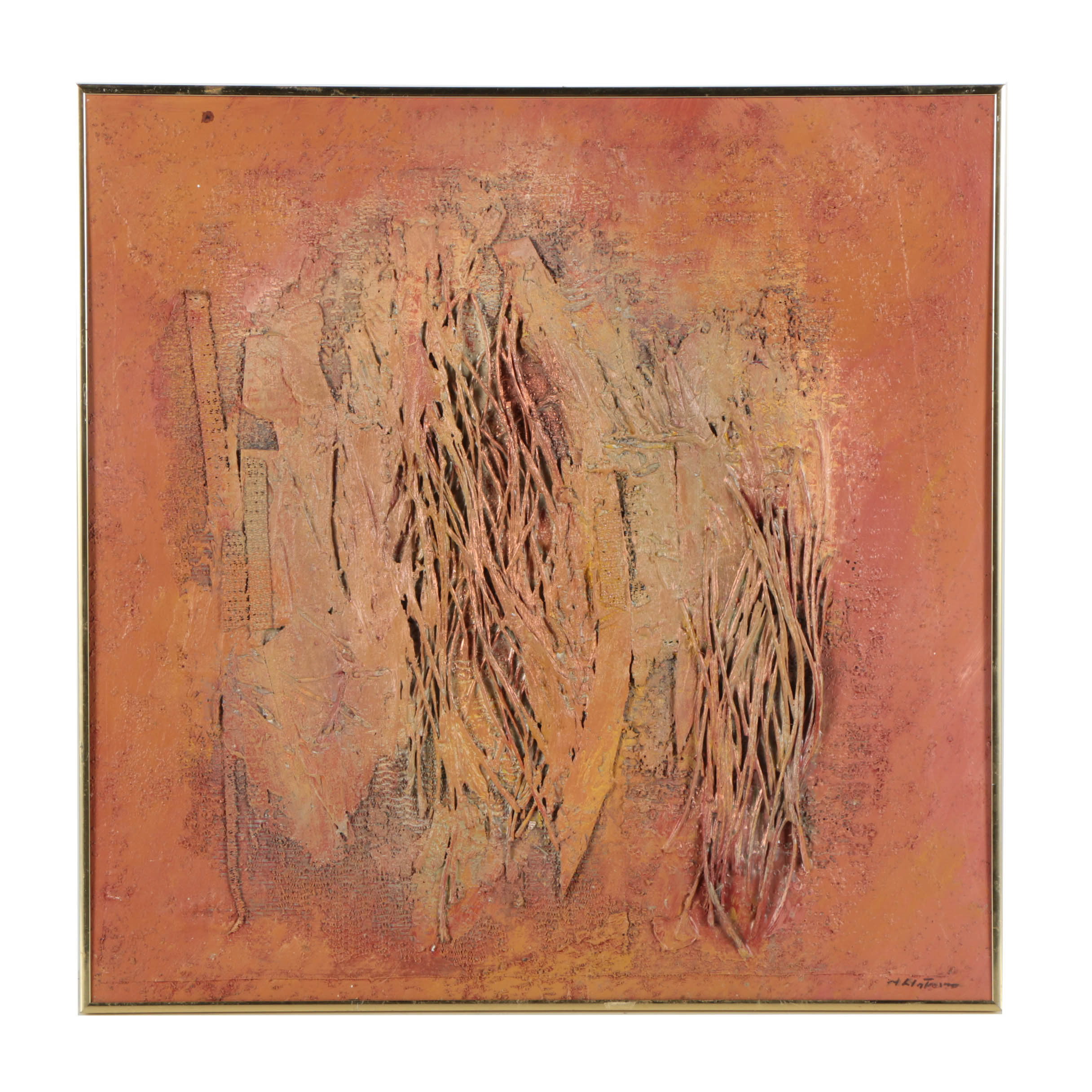 Ronald Ahlström Mixed Media Collage on Board "Untitled"