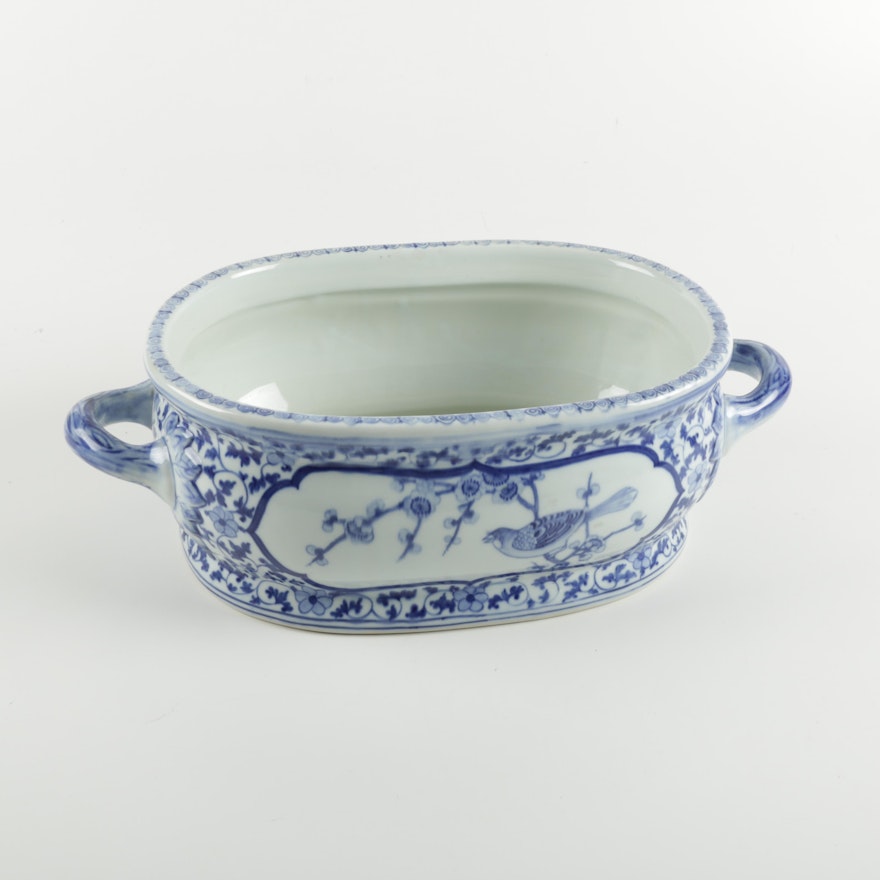 Blue and White Transferware Footbath