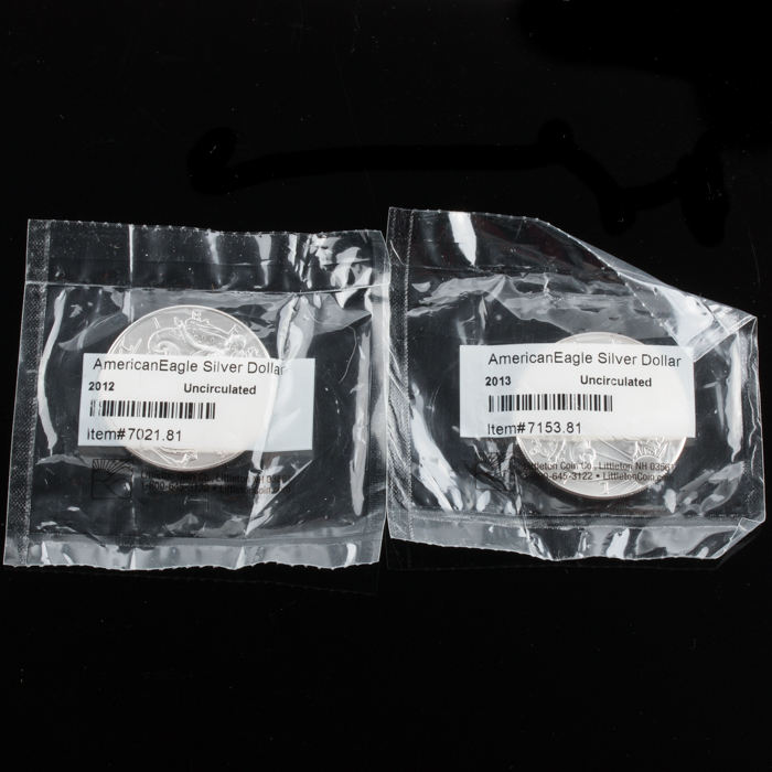 2012 and 2013 American Silver Eagle Dollars