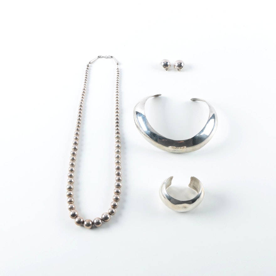 Sterling Silver Jewelry Including a Fred Guerro Necklace