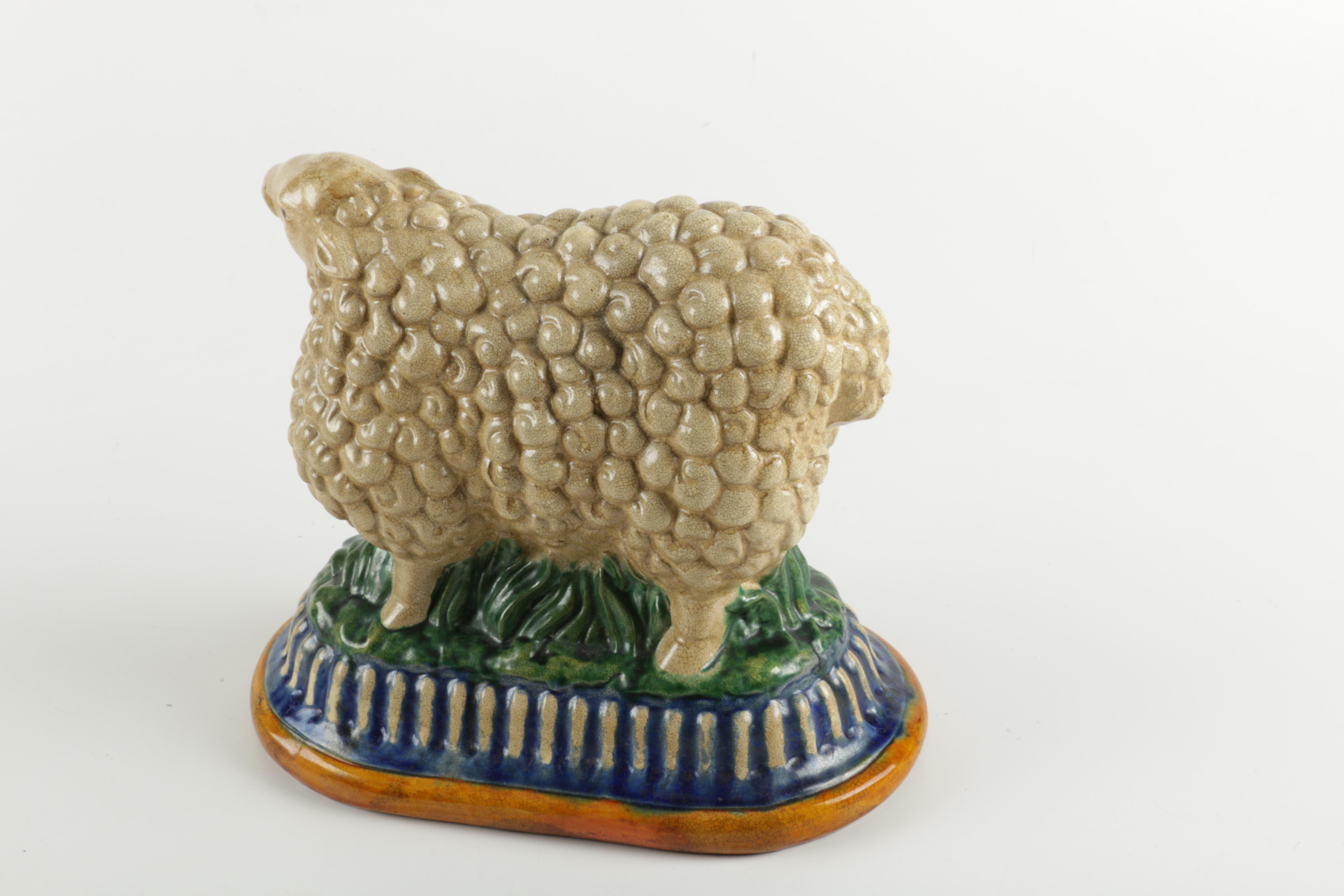 Hand-Painted Ceramic Sheep Figurine