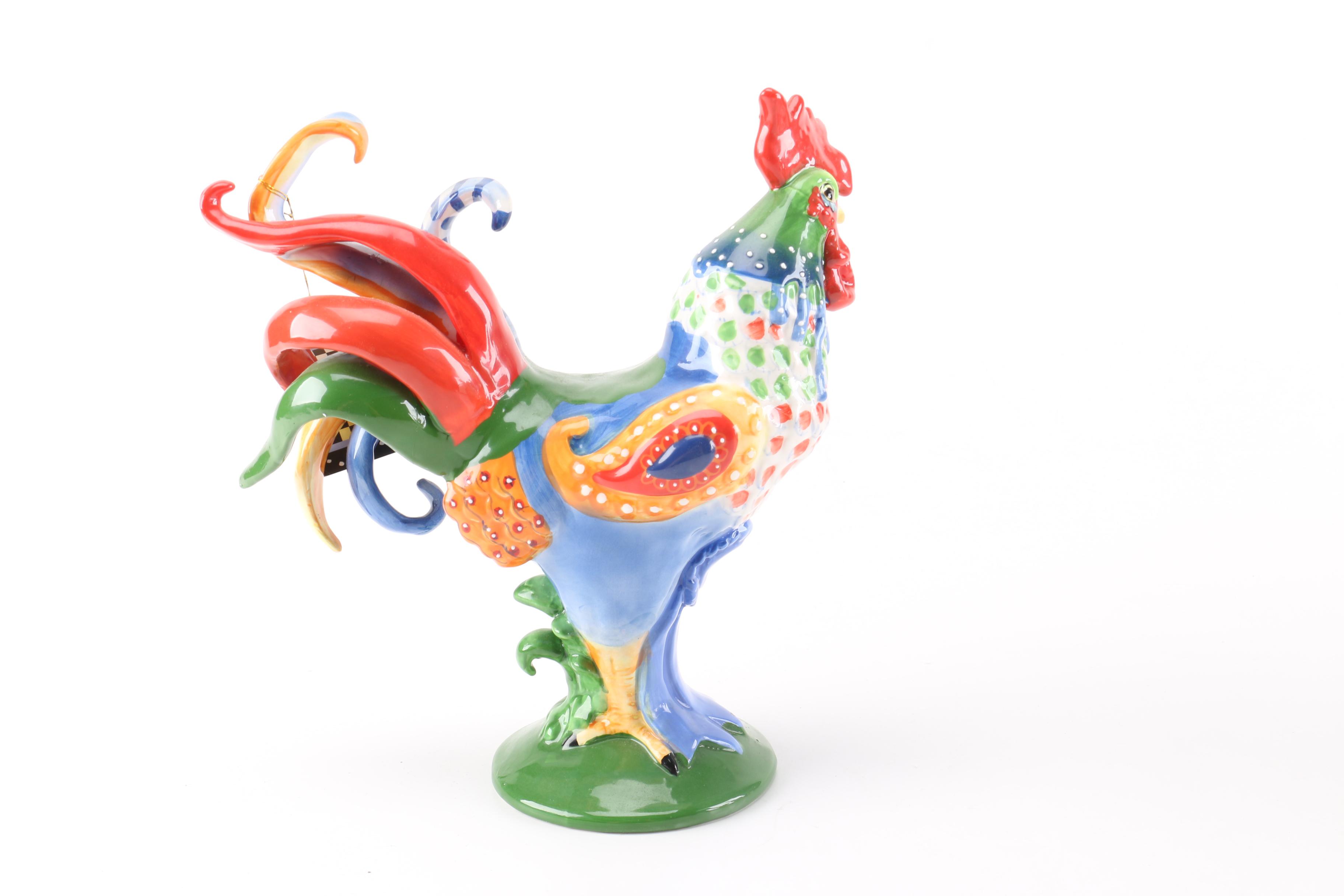 Sharon Neuhaus For Westland "Poultry in Motion" Ceramic Rooster Figurines