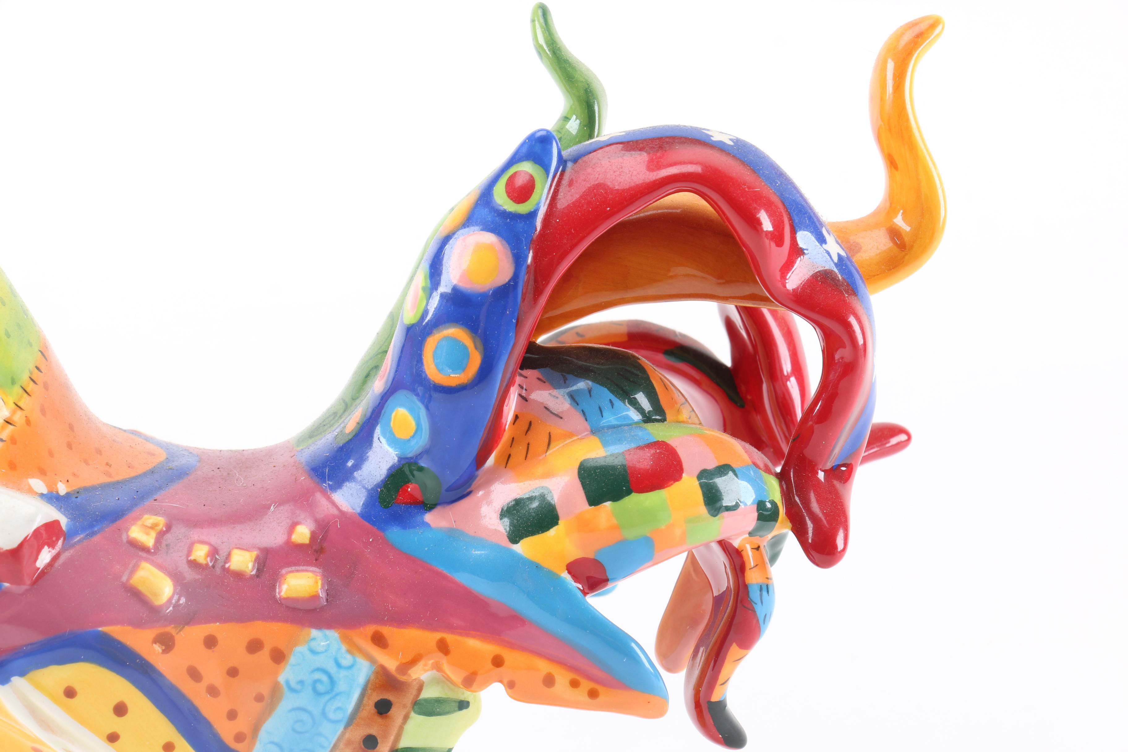 Sharon Neuhaus For Westland "Poultry in Motion" Ceramic Rooster Figurines