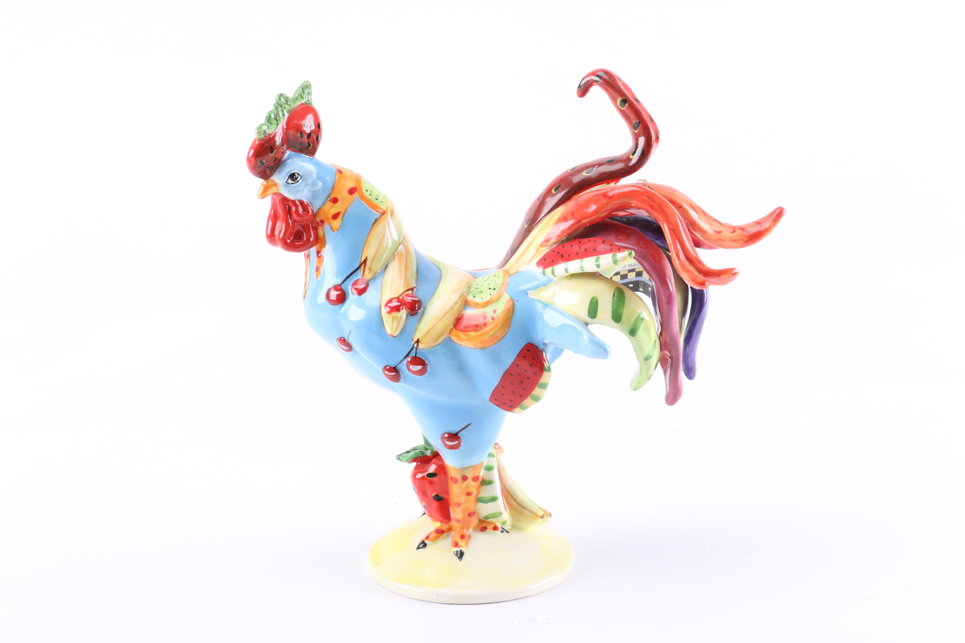 Sharon Neuhaus For Westland "Poultry in Motion" Ceramic Rooster Figurines