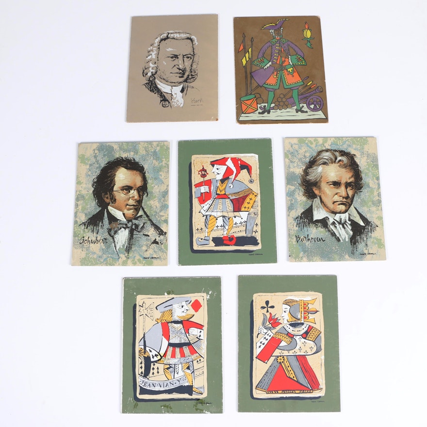Mark Coomer Serigraphs of Composers and Playing Cards