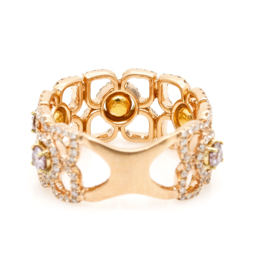 18K Yellow Gold Pink Diamond Ring | EBTH