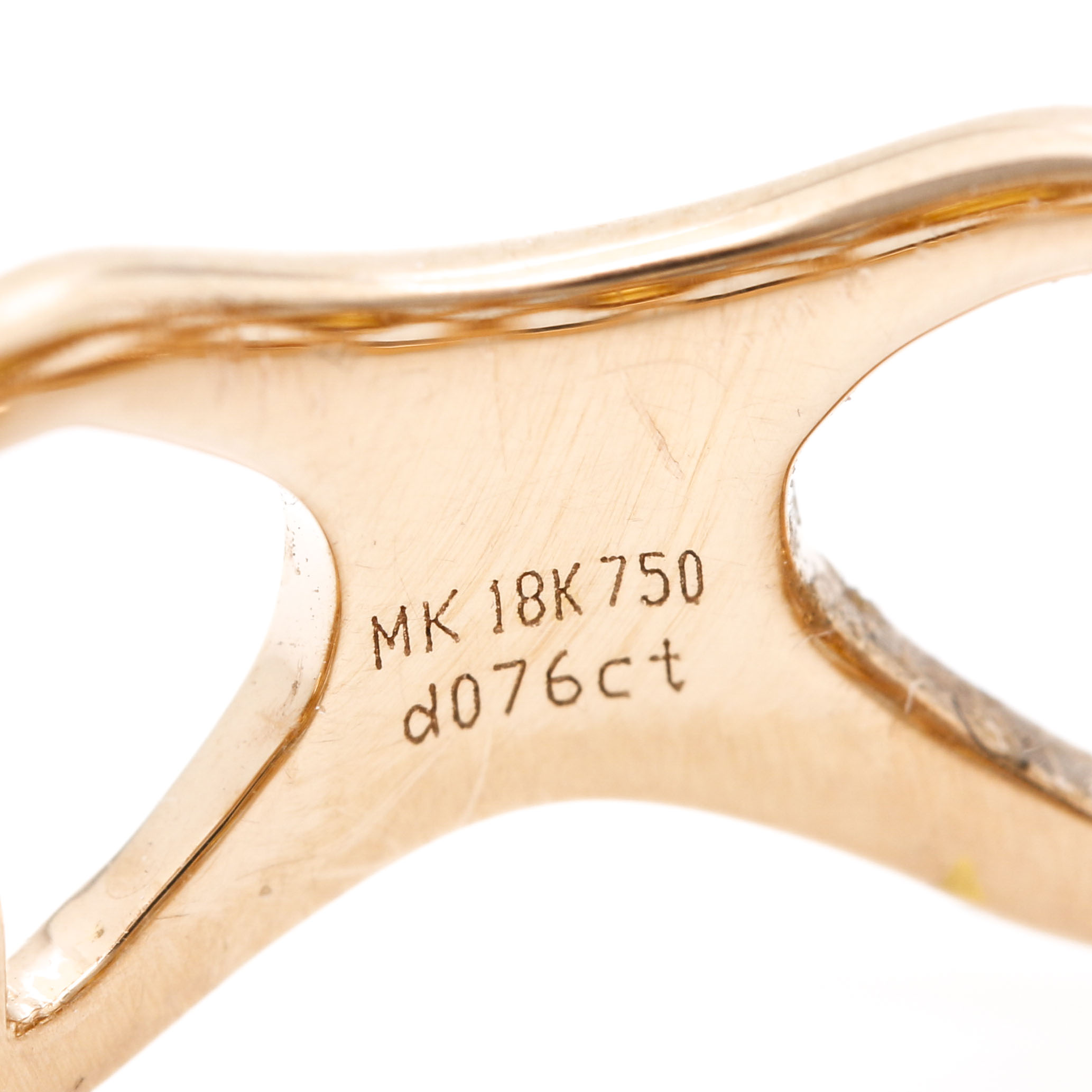 18K Yellow Gold Pink Diamond Ring