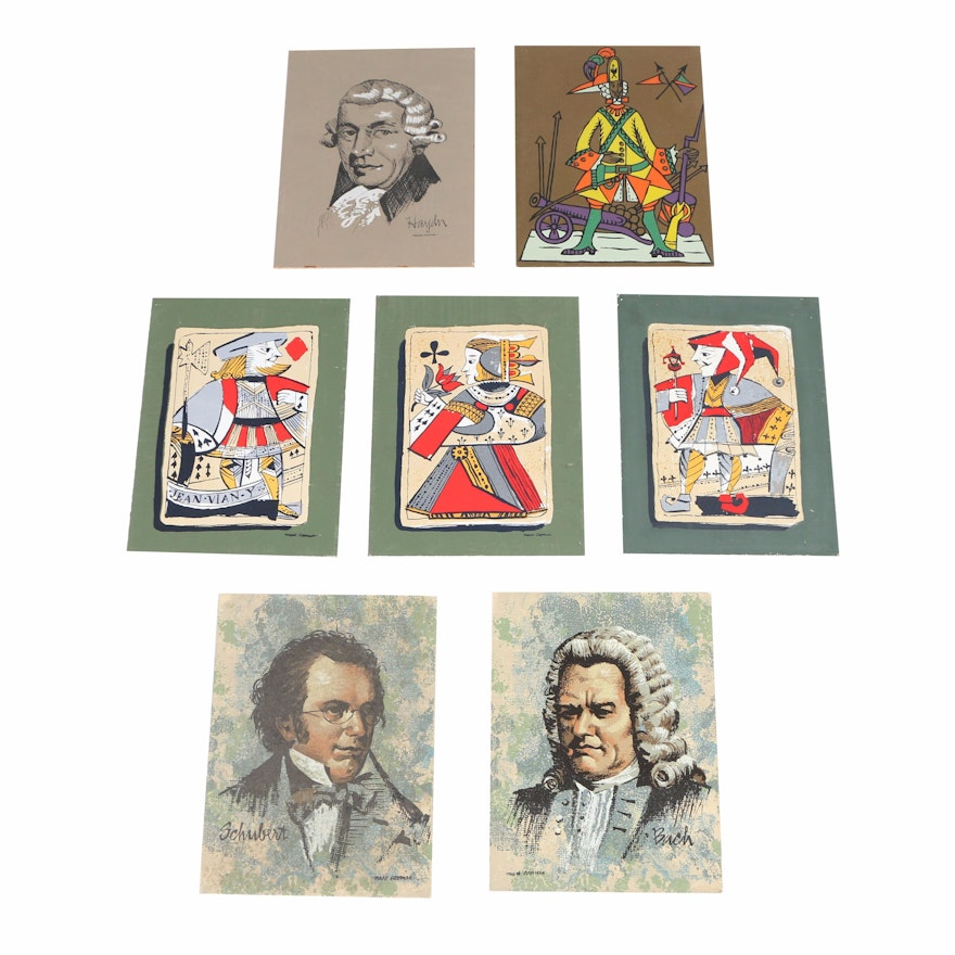 Mark Coomer Serigraphs of Composers and Playing Cards