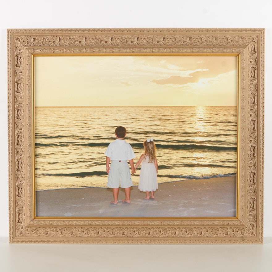 Giclee on Canvas Board of Kids on the Beach