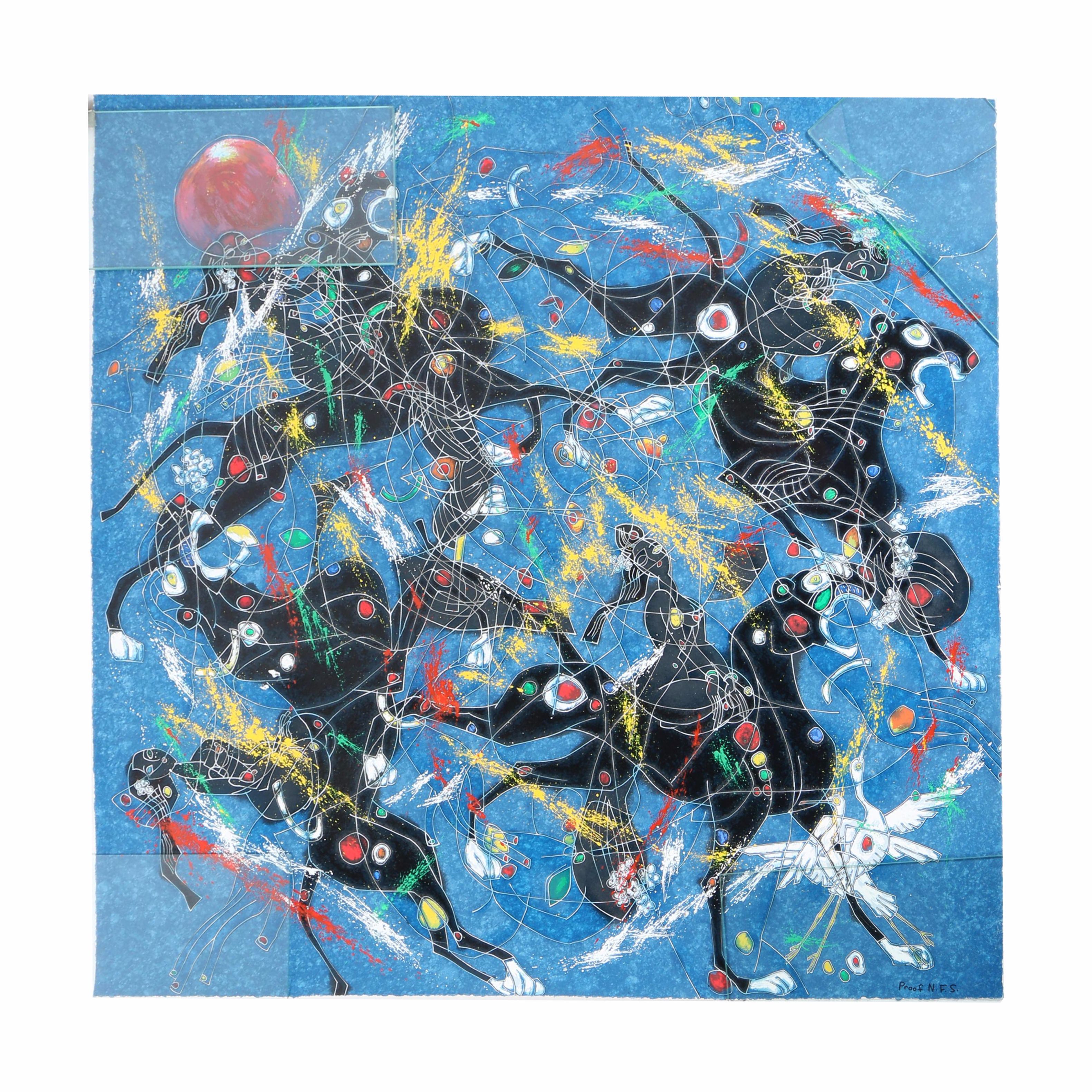 Jiang Tiefeng Proof Serigraph "Song of Panthers"