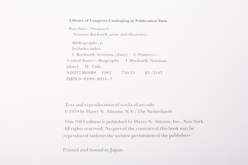 "Norman Rockwell Artist and Illustrator" Coffee Table Book