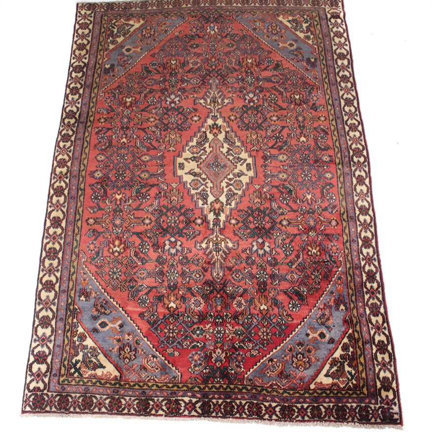 Semi-Antique Persian Sarouk Area Rug