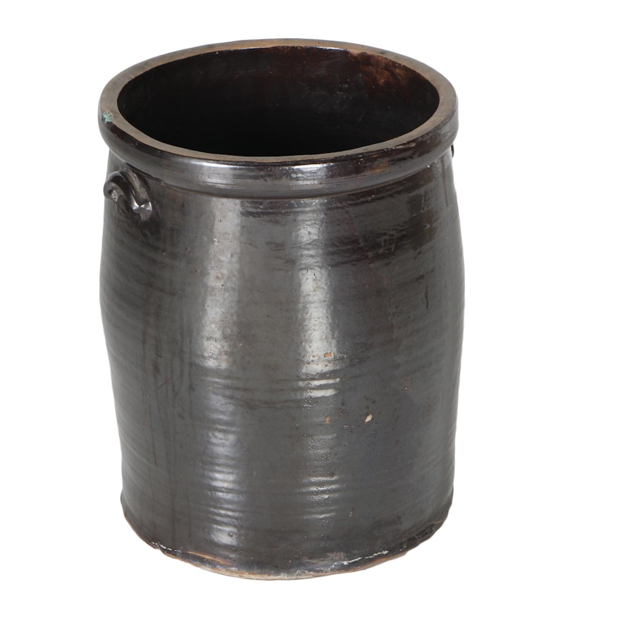 Brown Stoneware Jar