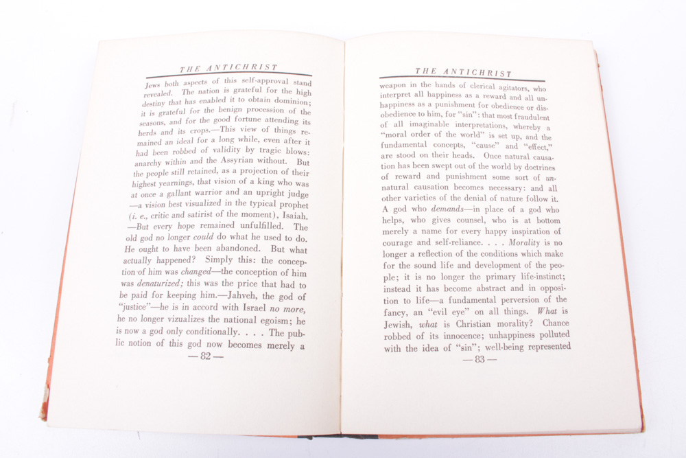 1920 "The Antichrist" by Friedrich Nietzsche