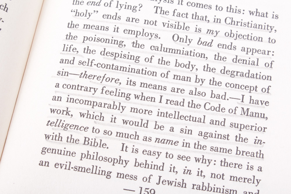 1920 "The Antichrist" by Friedrich Nietzsche
