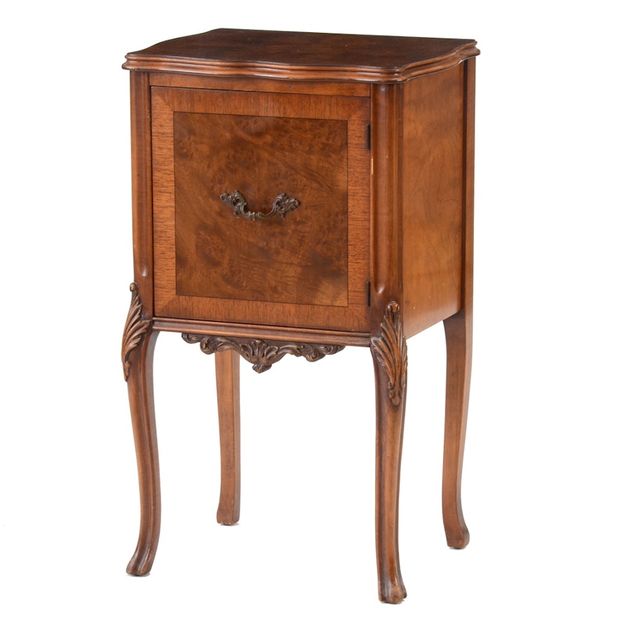 Walnut French Style Nightstand