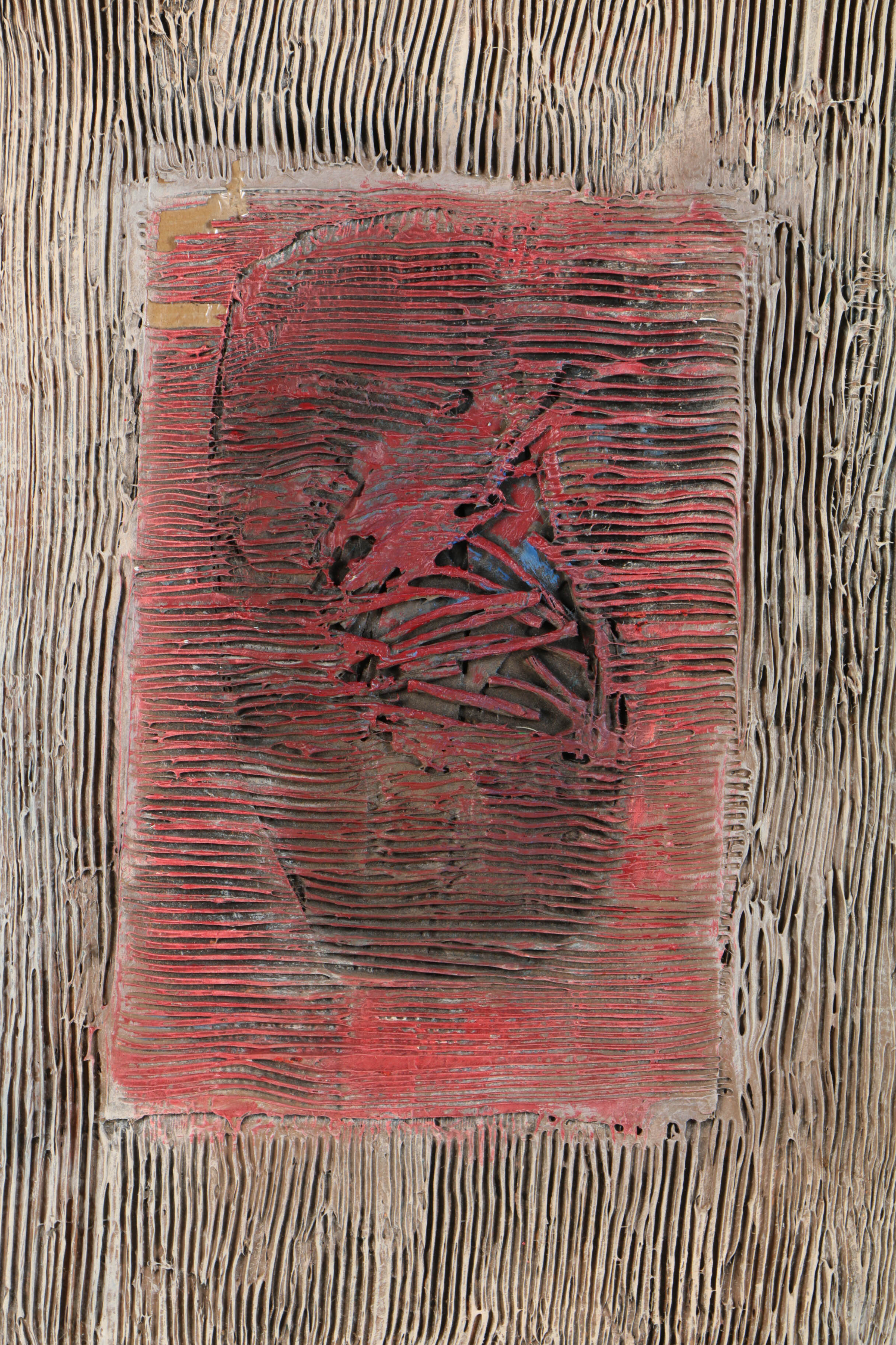 Ronald Ahlström Abstract Mixed Media Collage on Pressed Board