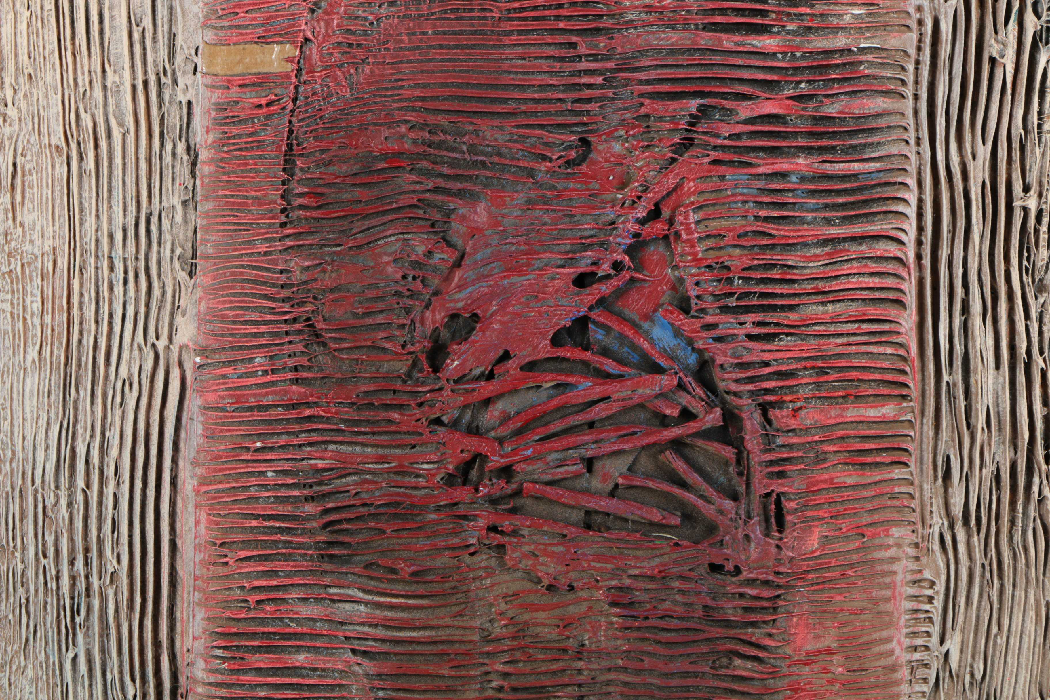 Ronald Ahlström Abstract Mixed Media Collage on Pressed Board