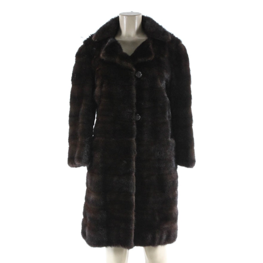 Vintage Mahogany Mink Fur Coat