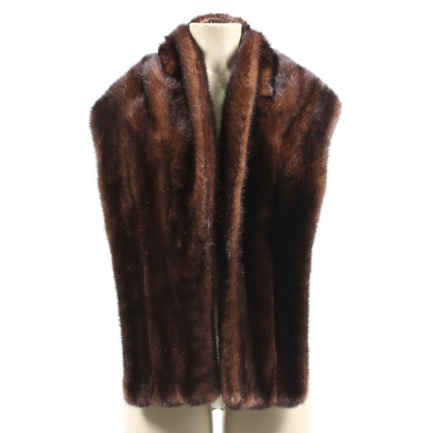 Vintage Mahogany Mink Fur Stole