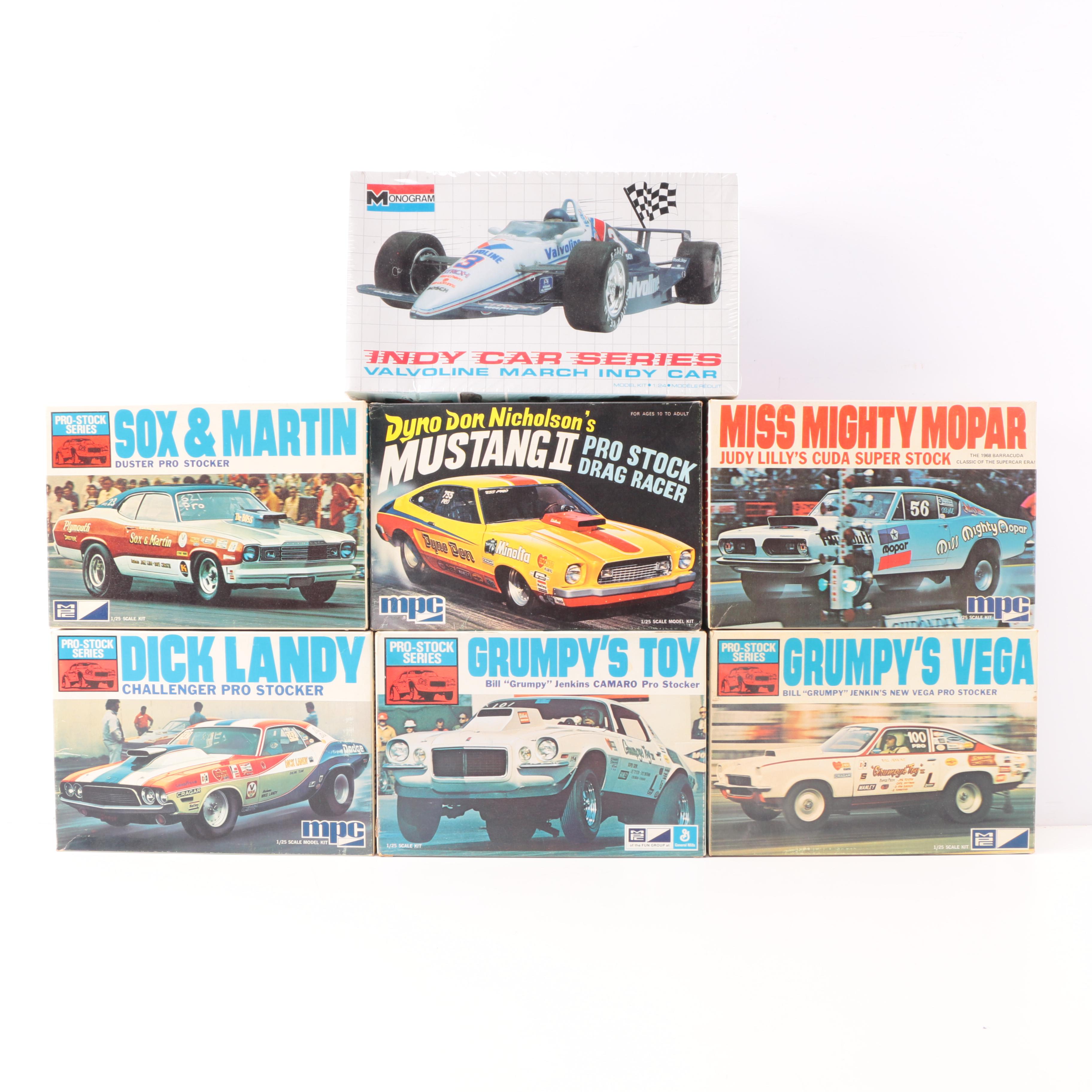 Collection of Vintage Race Car Model Kits
