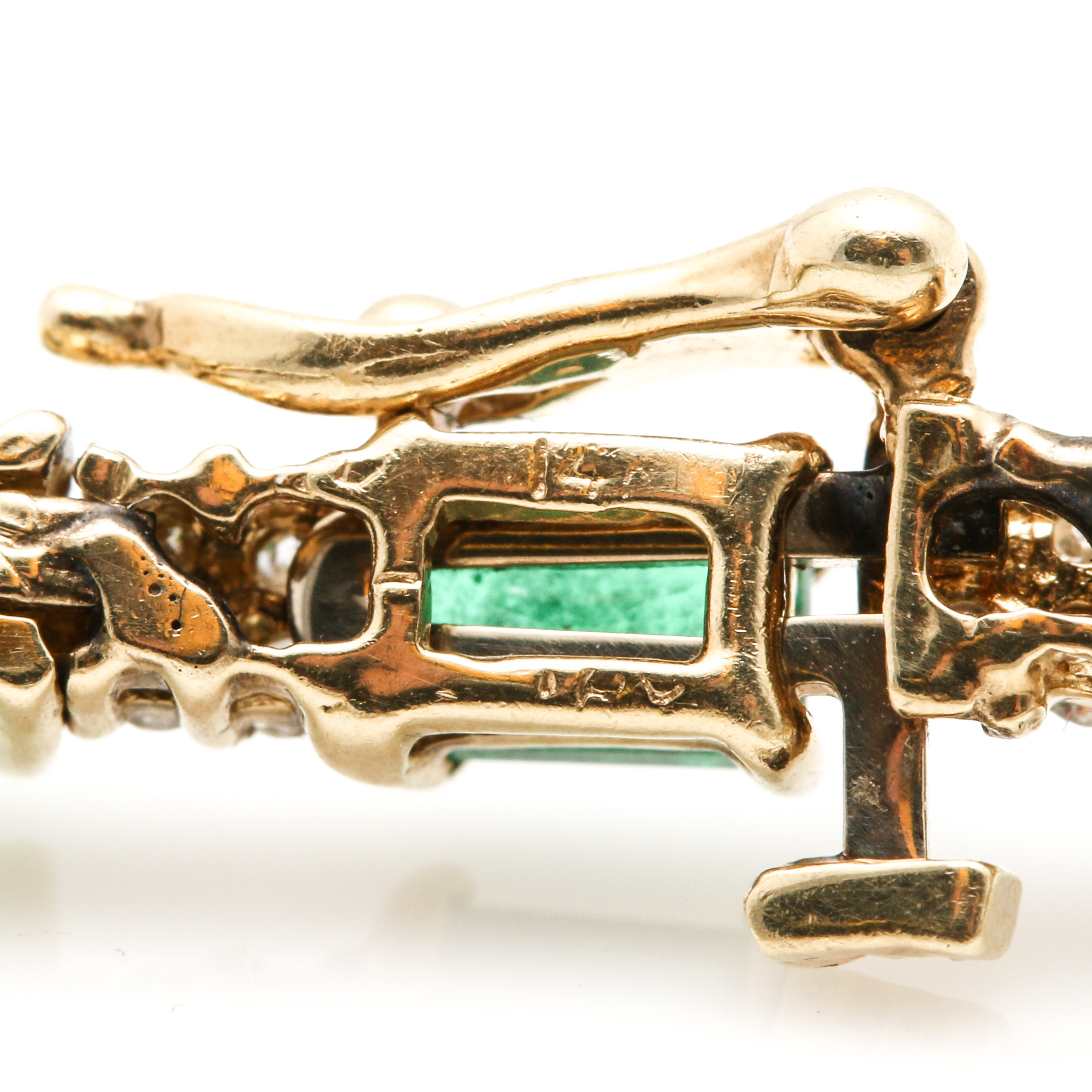 14K Yellow Gold 4.00 CTW Emerald and 0.53 CTW Diamond Bracelet