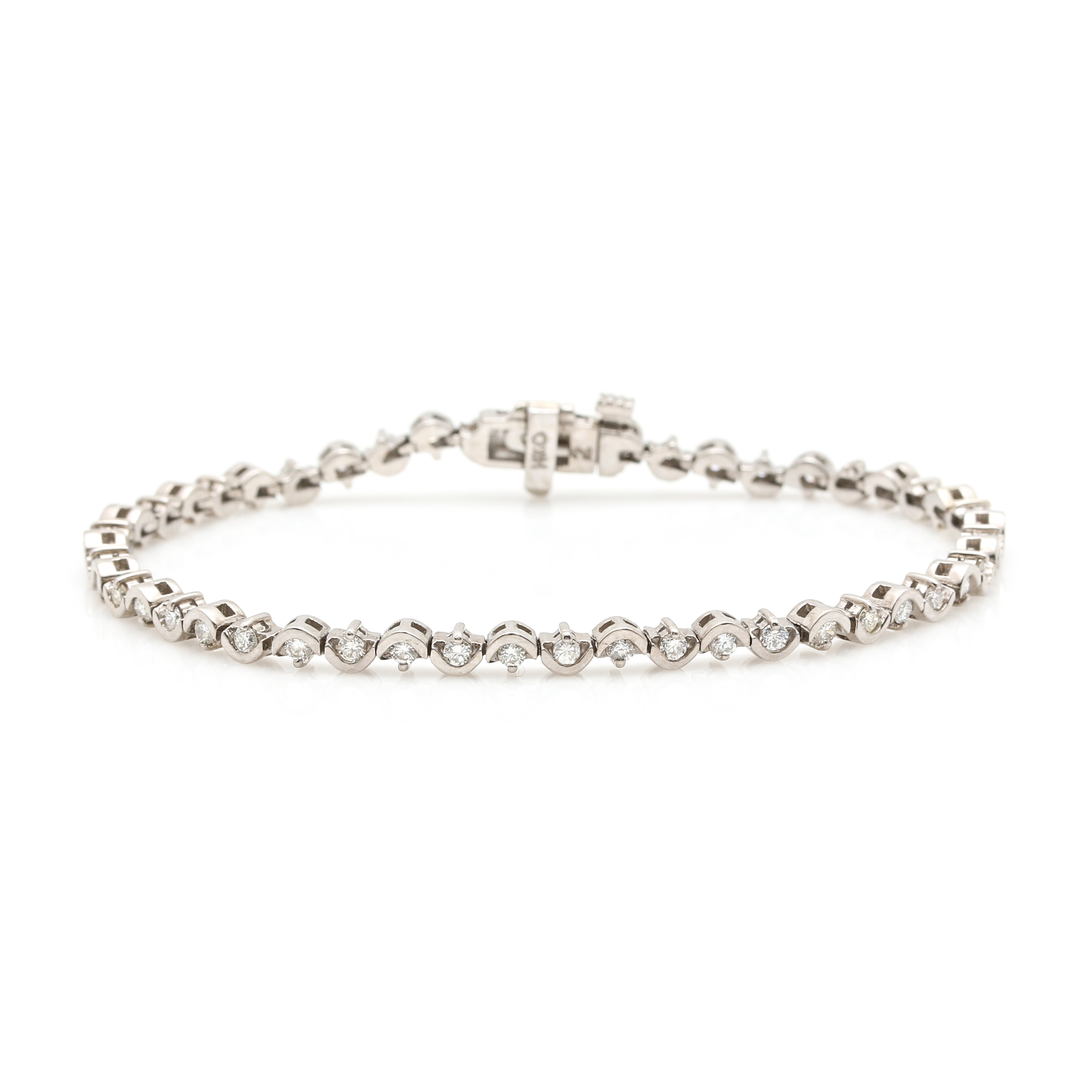 14K White Gold 1.40 CTW Diamond Bracelet