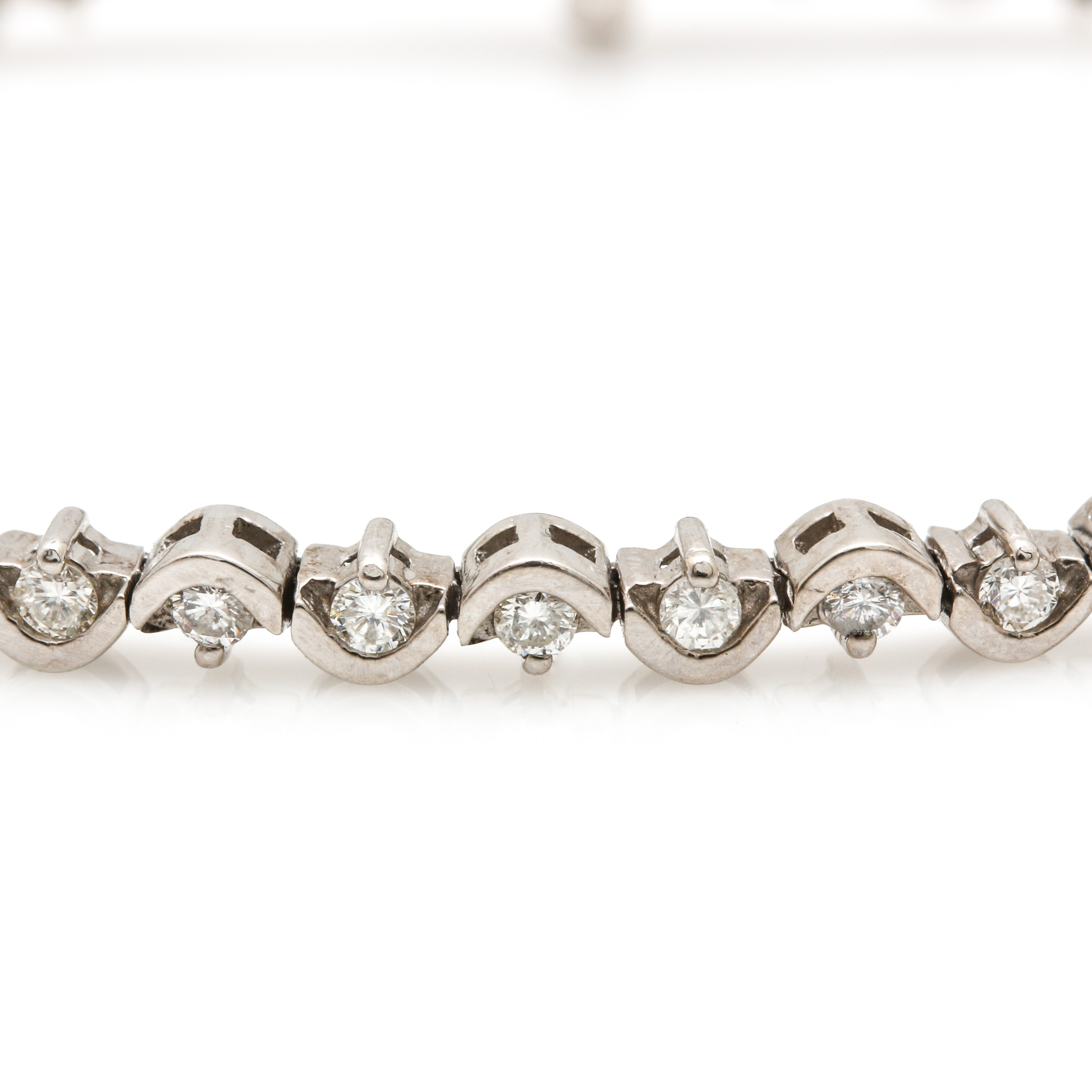14K White Gold 1.40 CTW Diamond Bracelet