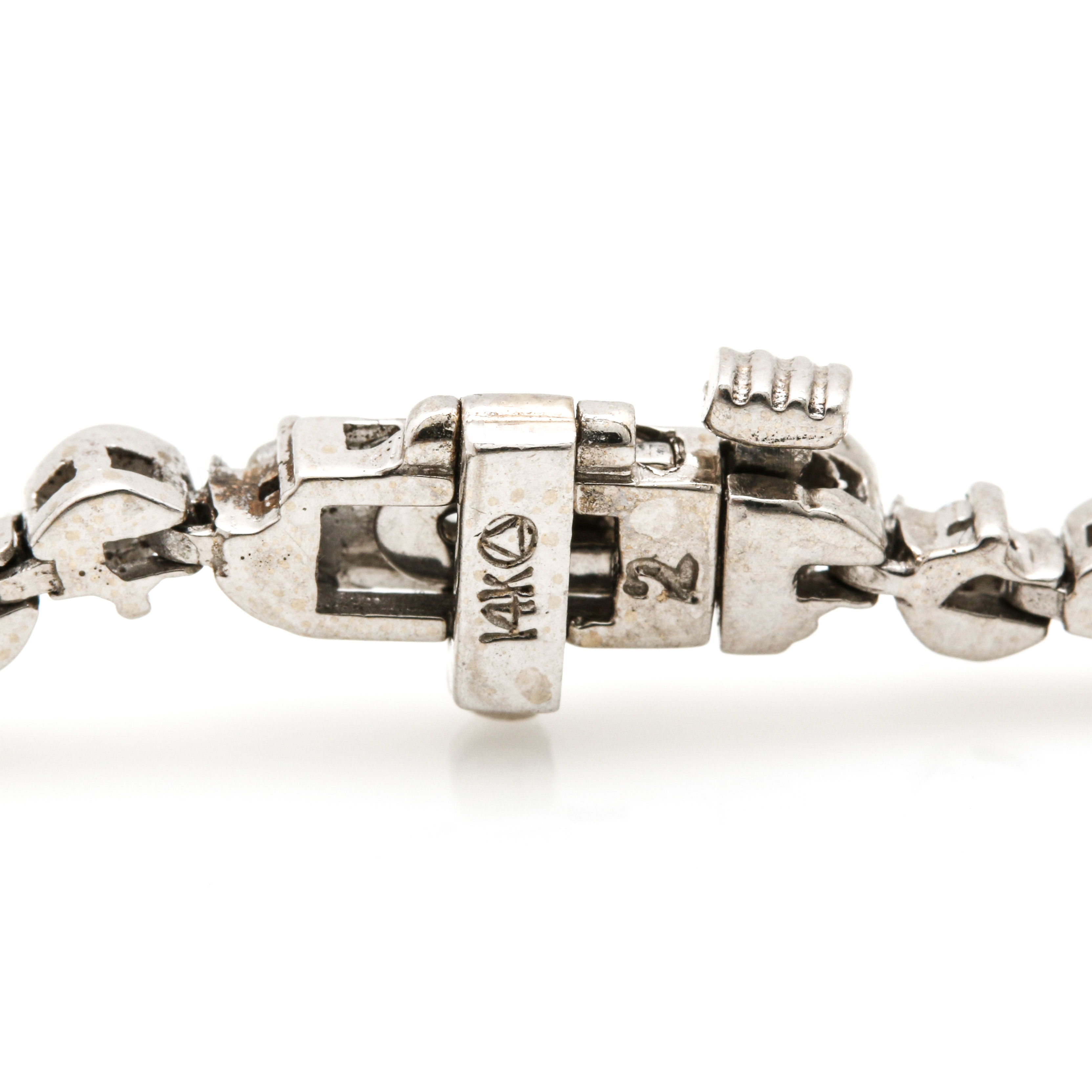 14K White Gold 1.40 CTW Diamond Bracelet