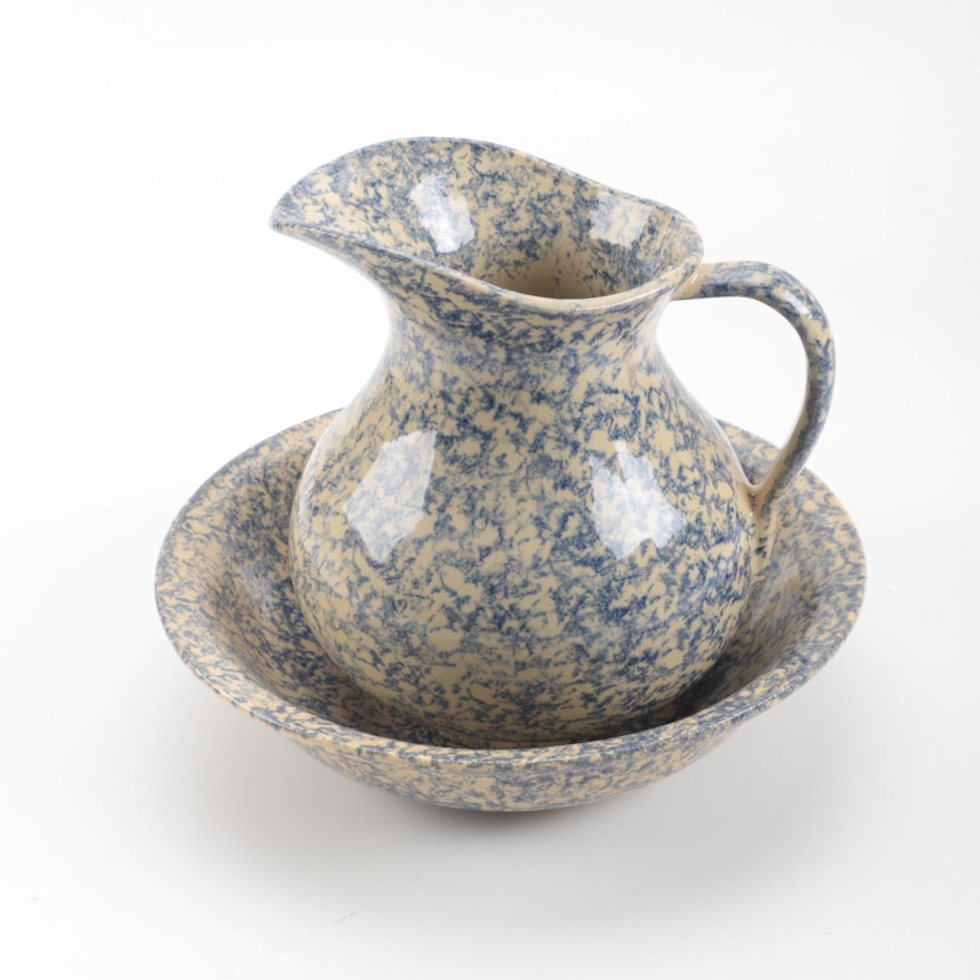 Robinson Ransbottom Pottery Pitcher and Basin