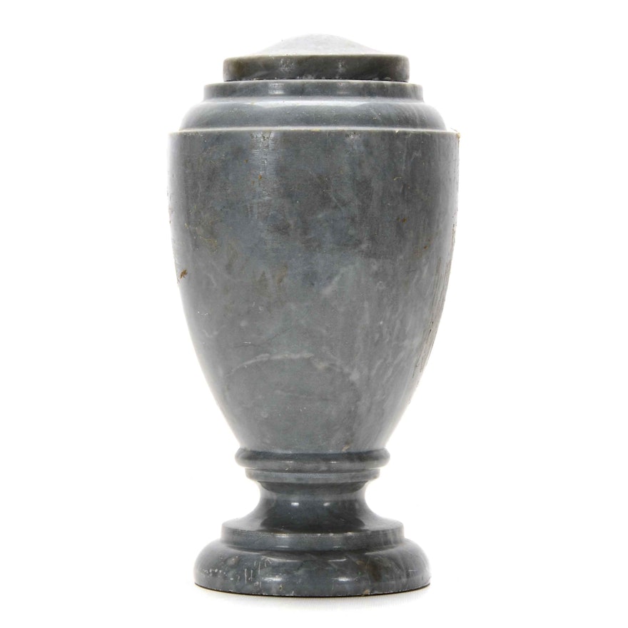 Gray Marble Covered Urn