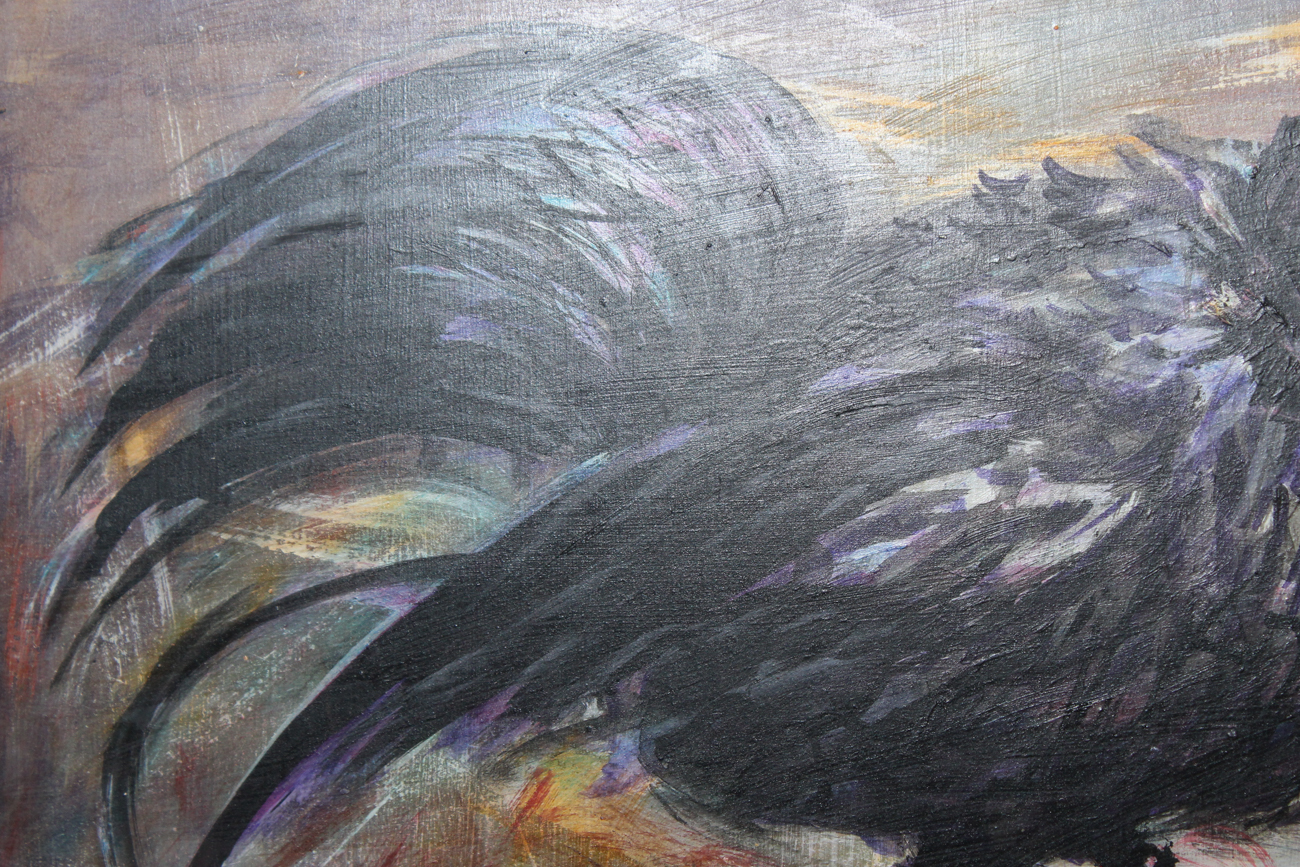 R.F. Bustillo Oil Painting of a Cock Fight