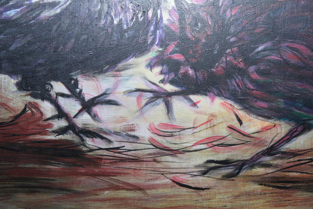 R.F. Bustillo Oil Painting of a Cock Fight