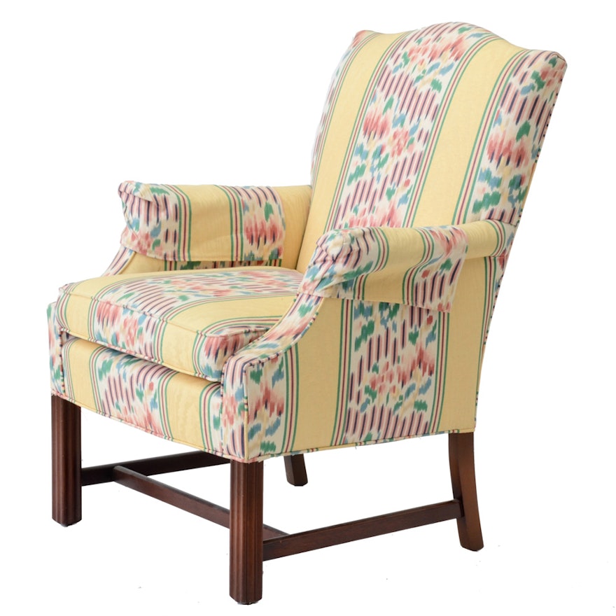 Pastel Yellow and Multicolored Armchair