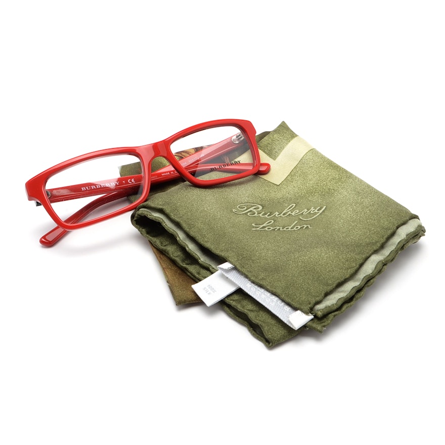 Burberry Reading Glasses and Silk Scarf