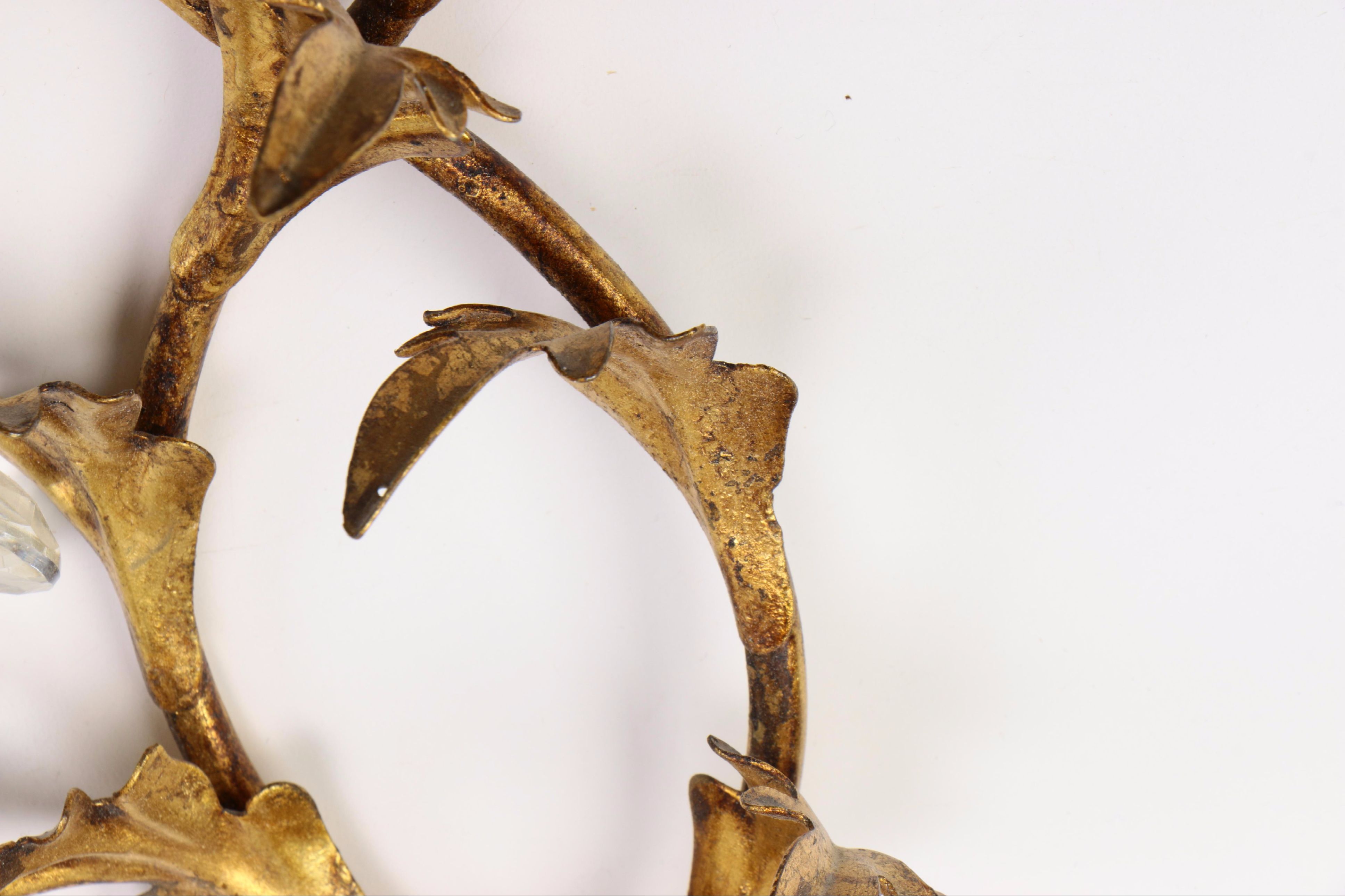 Brass and Crystal Wall Lights