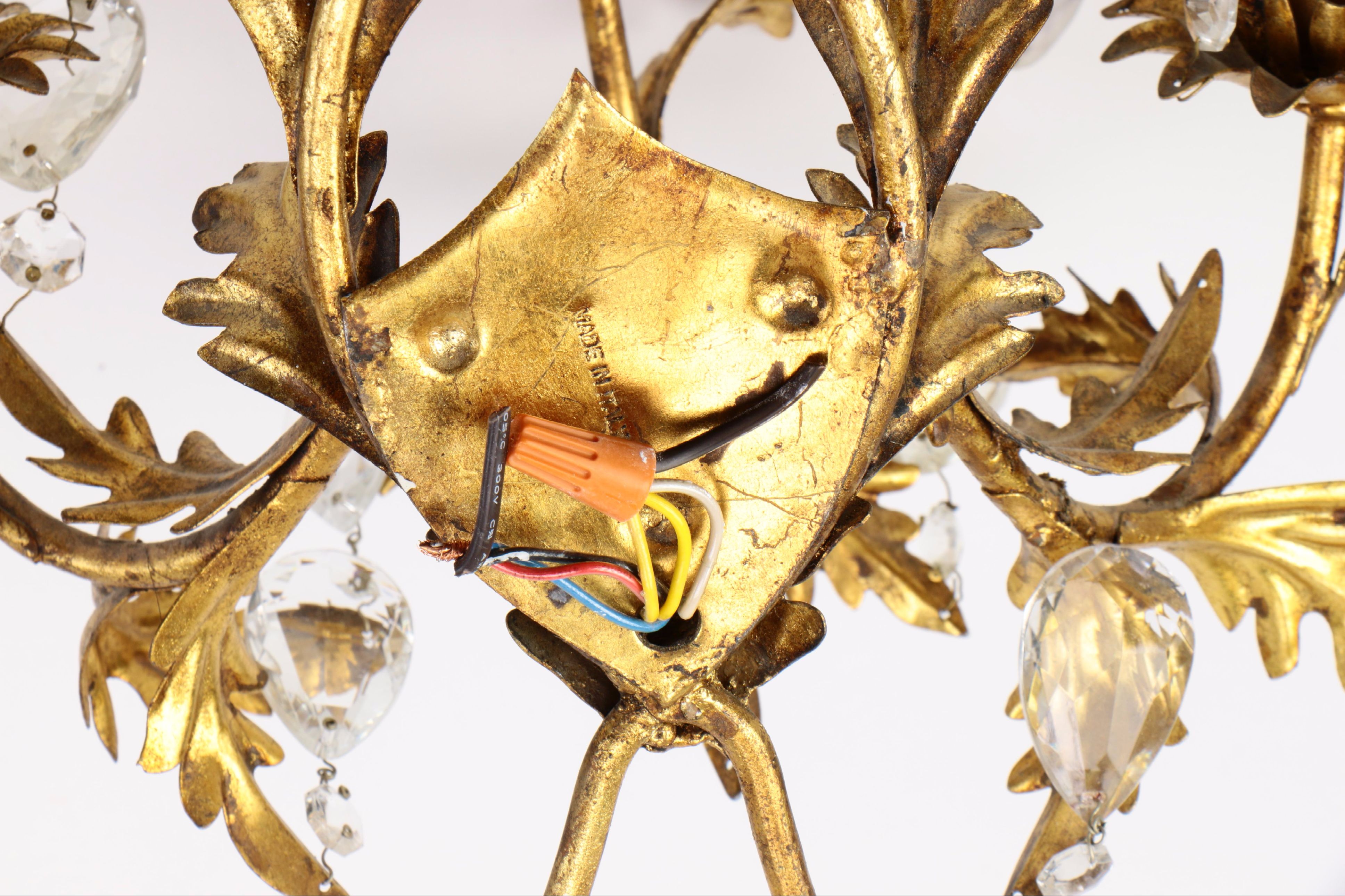 Brass and Crystal Wall Lights