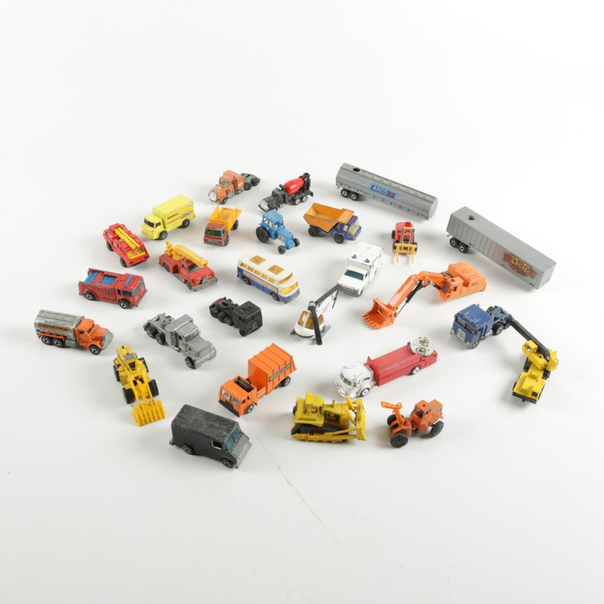 Assortment of Die-Cast Cars and Vehicles