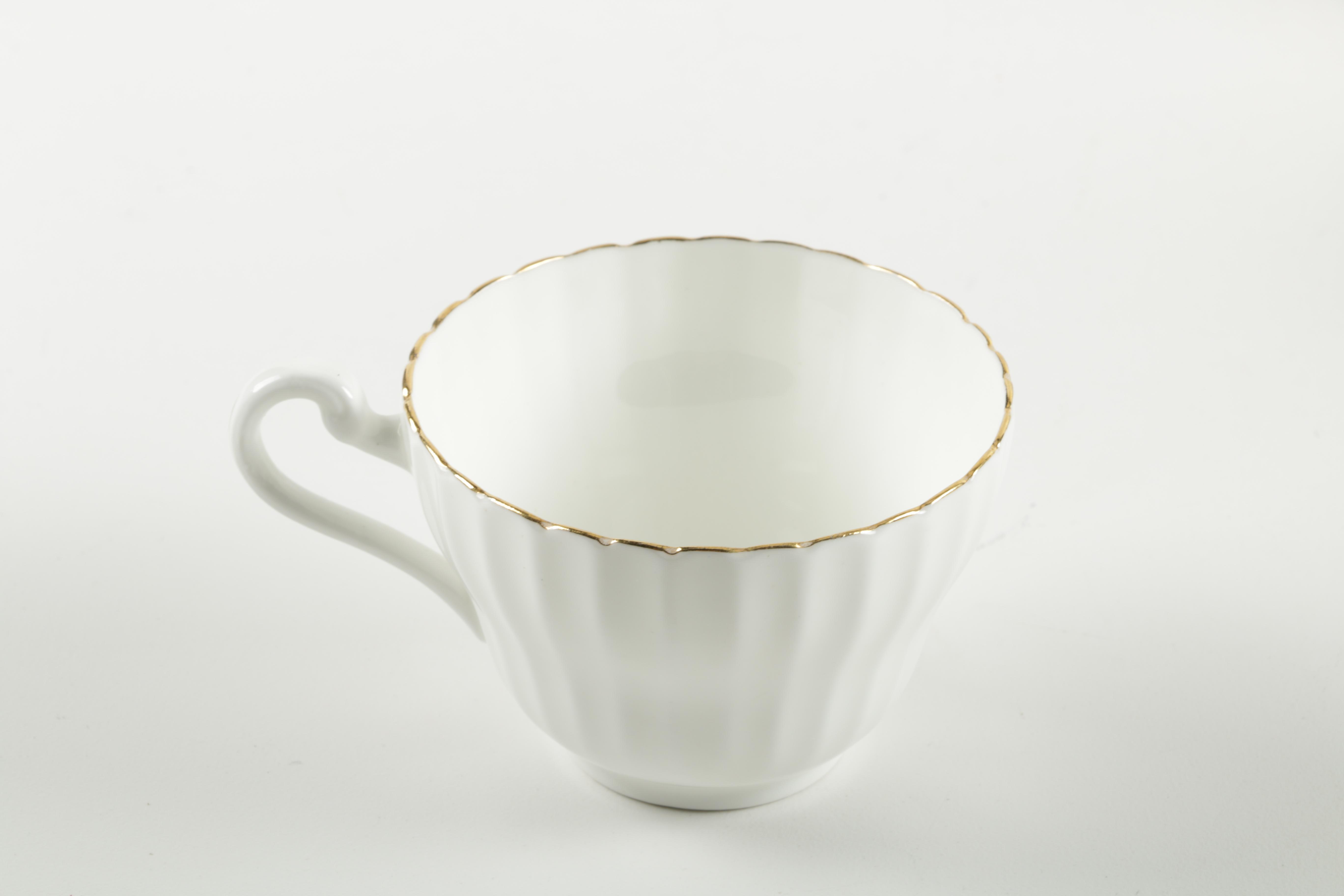 Regal China Teacups and Saucers with Gold Tone Trim