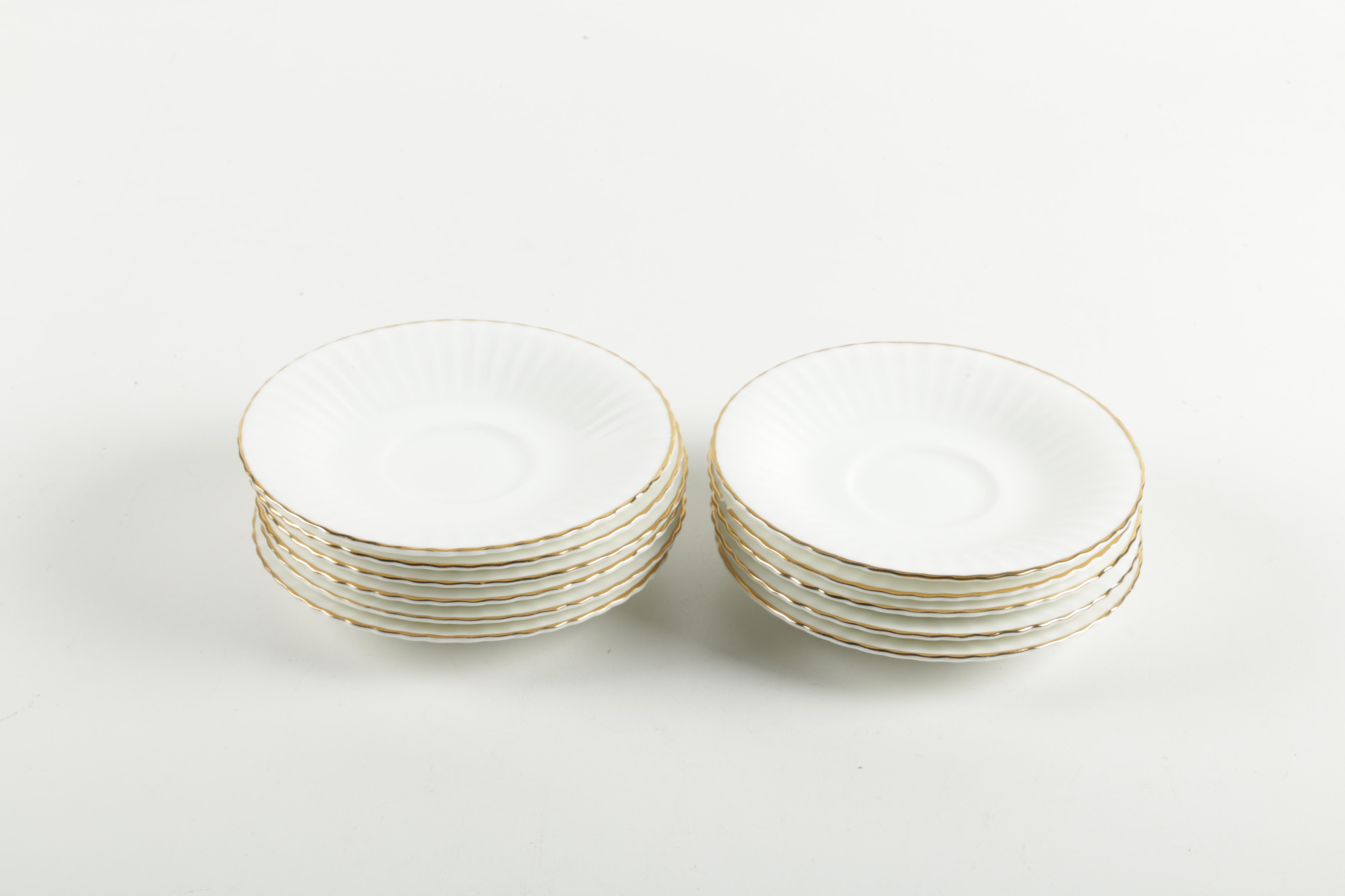 Regal China Teacups and Saucers with Gold Tone Trim